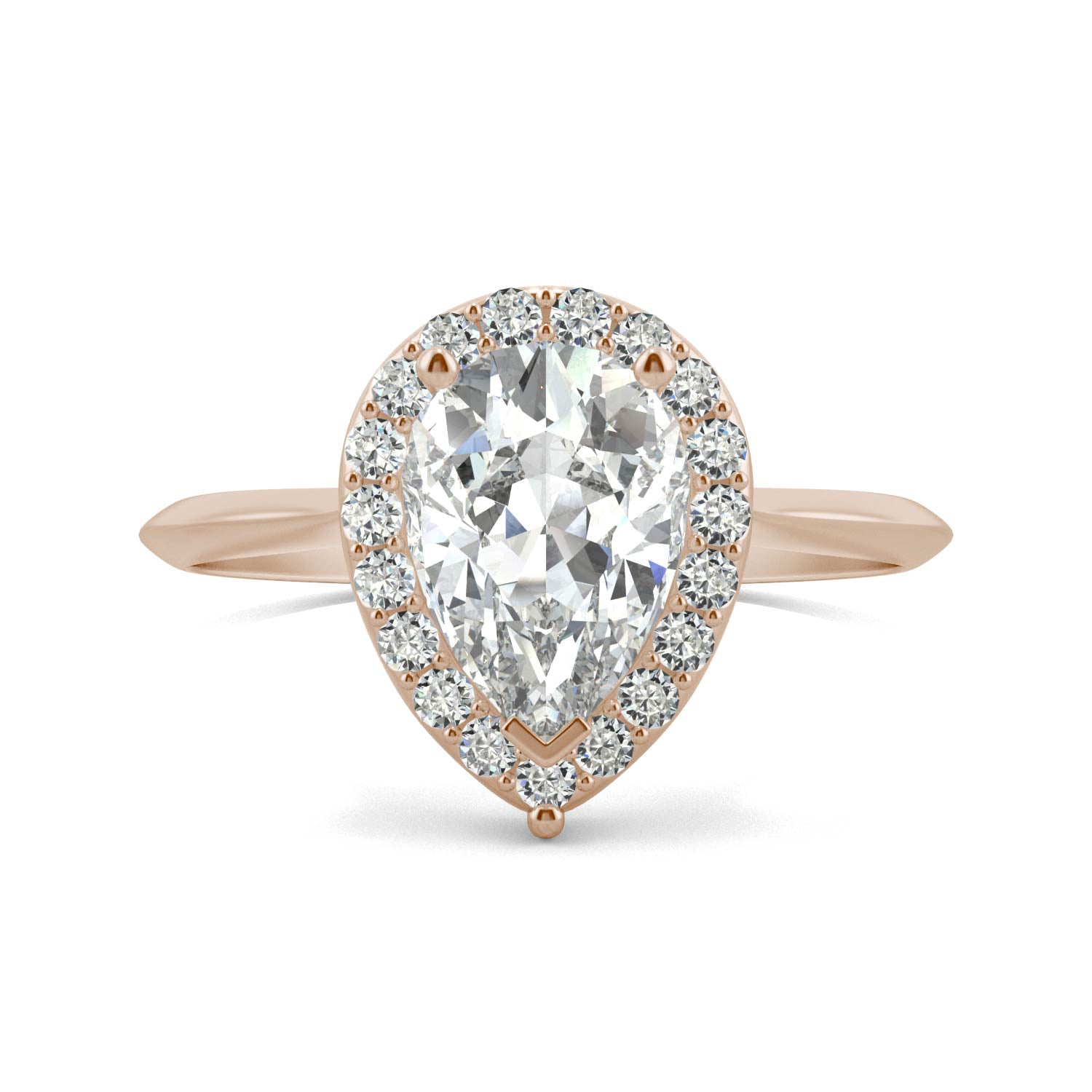 1.71 CTW DEW Pear Forever One™ Moissanite Signature Halo Engagement Ring