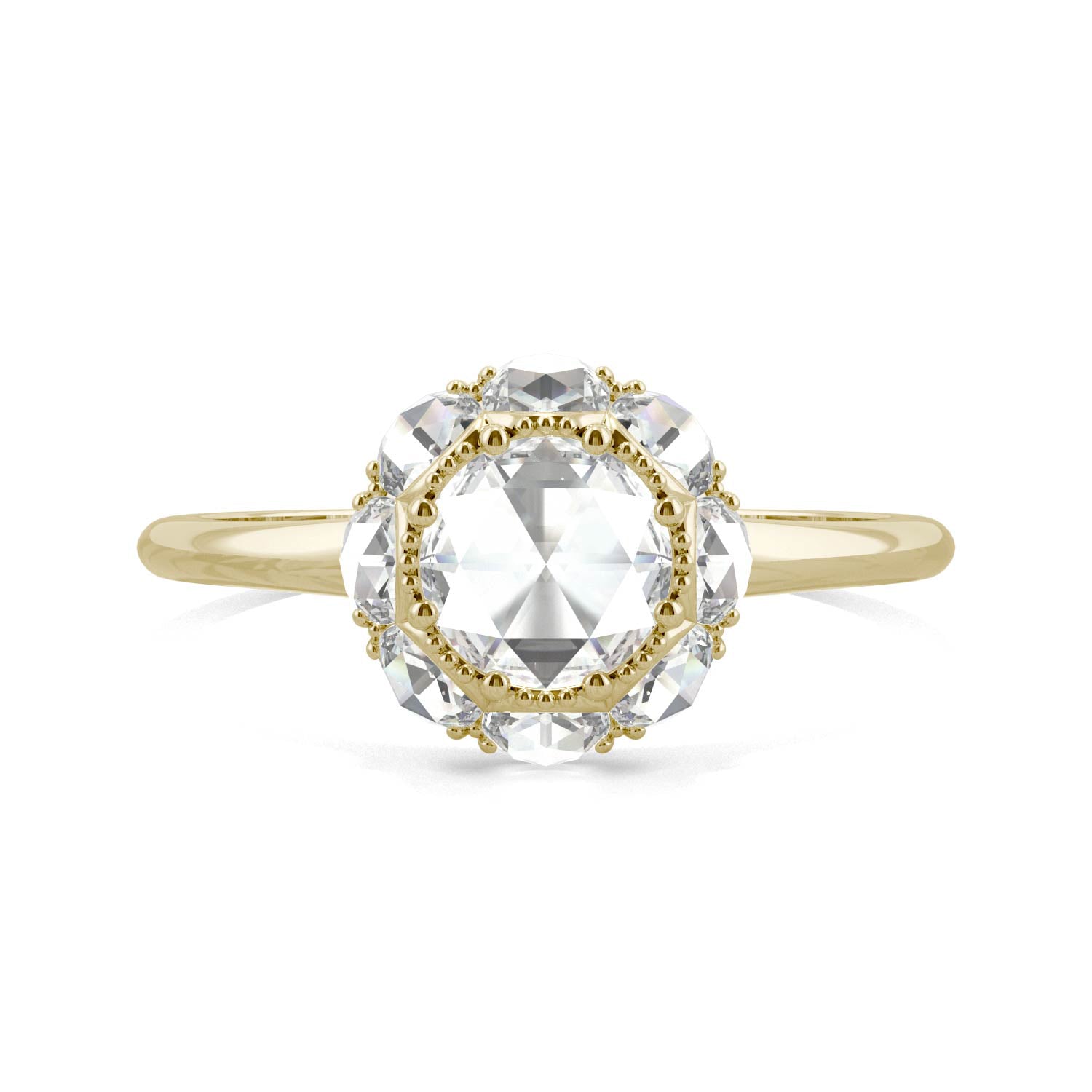 0.95 CTW DEW Round Forever One™ Moissanite Halo Ring