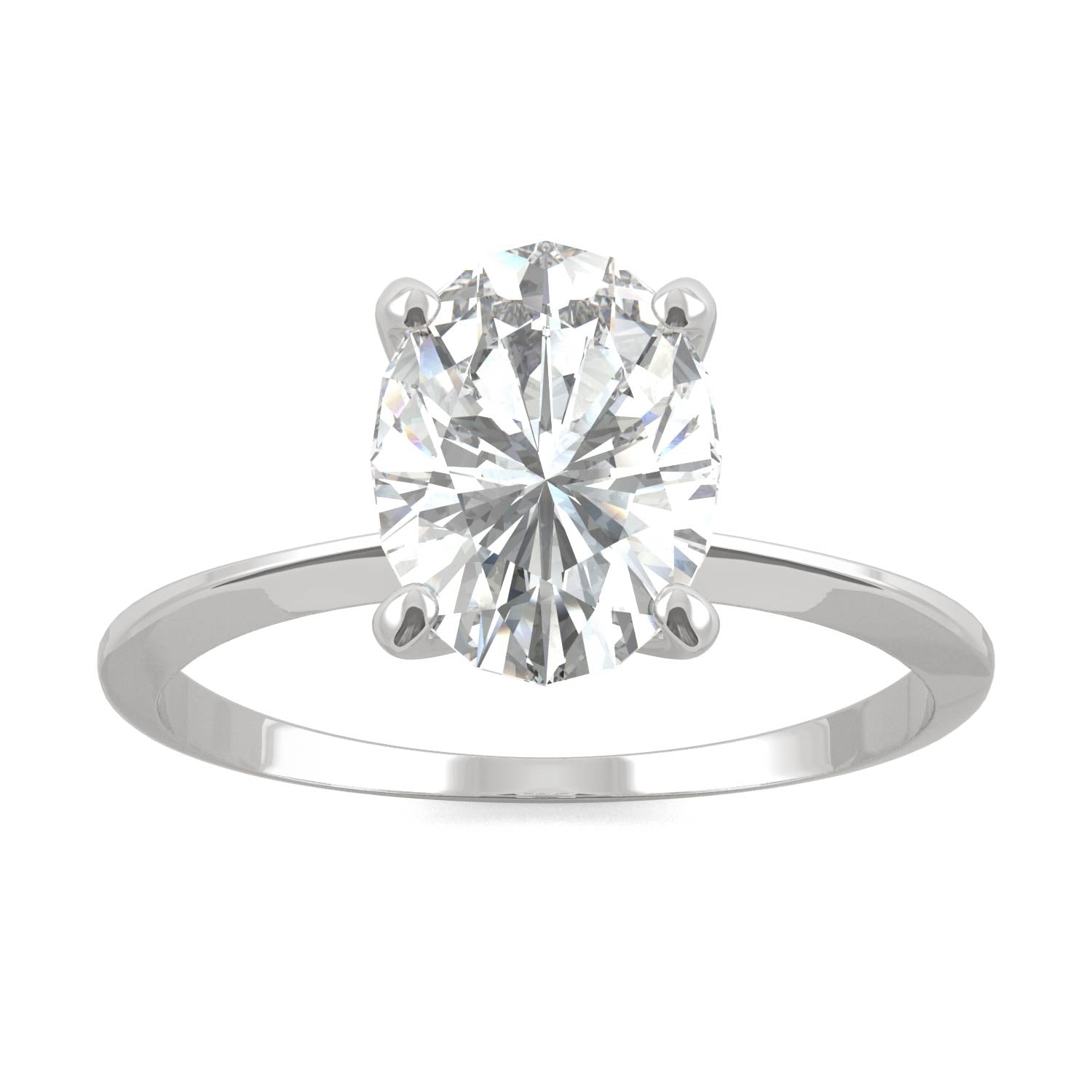 2.10 CTW DEW Oval Forever One™ Moissanite Classic Solitaire Ring