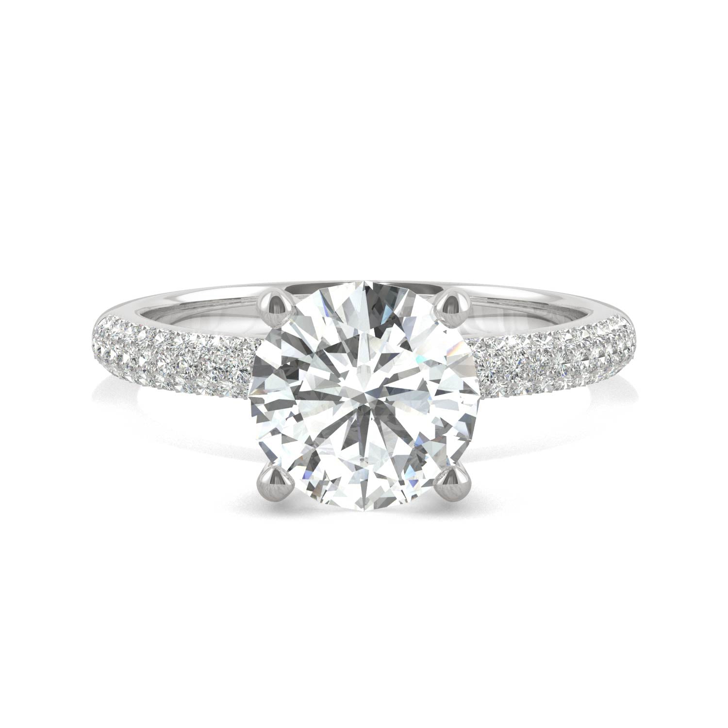 2.13 CTW DEW Round Forever One™ Moissanite Pave Engagement Ring