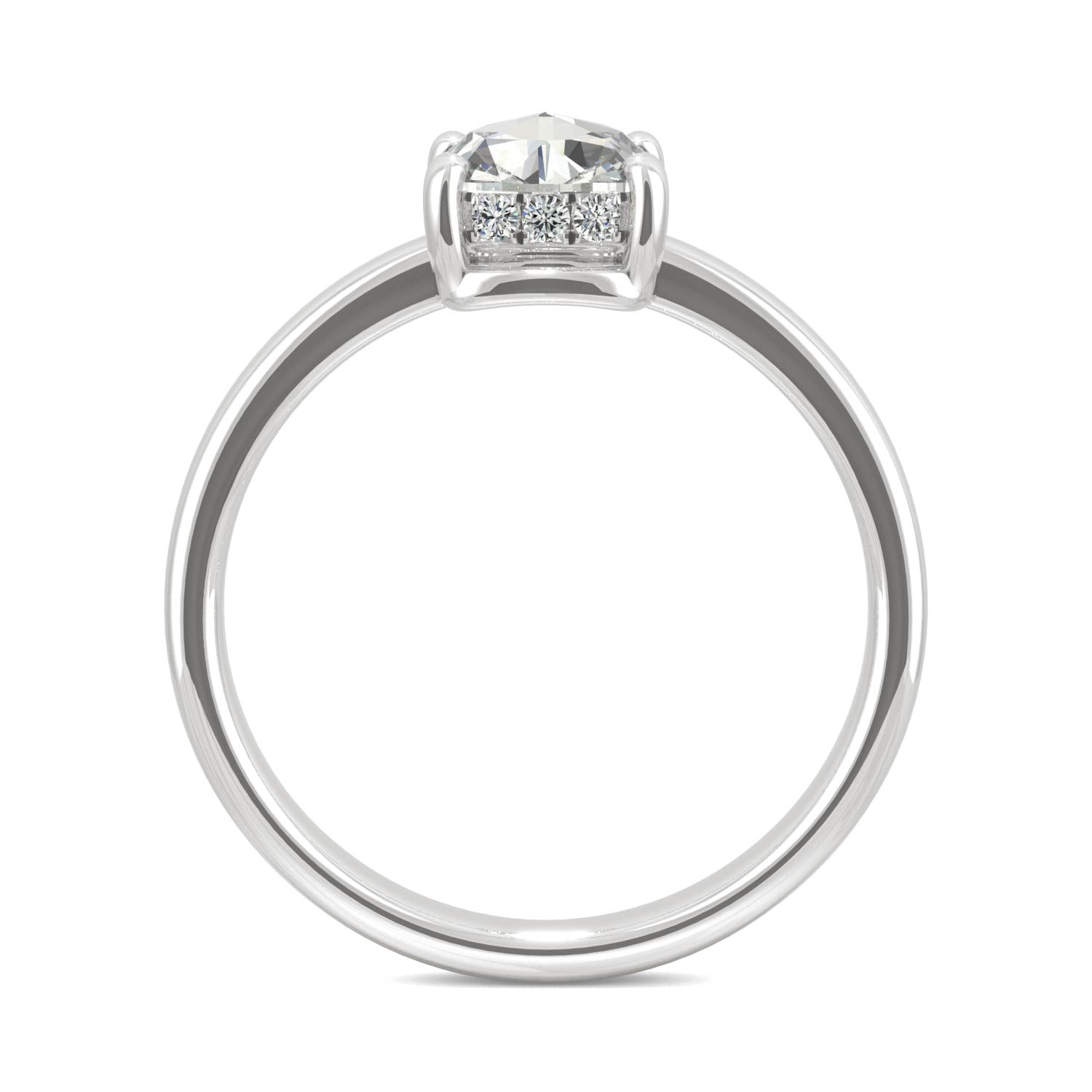 0.67 CTW DEW Cushion Forever One™ Moissanite Solitaire with Hidden Accents Ring