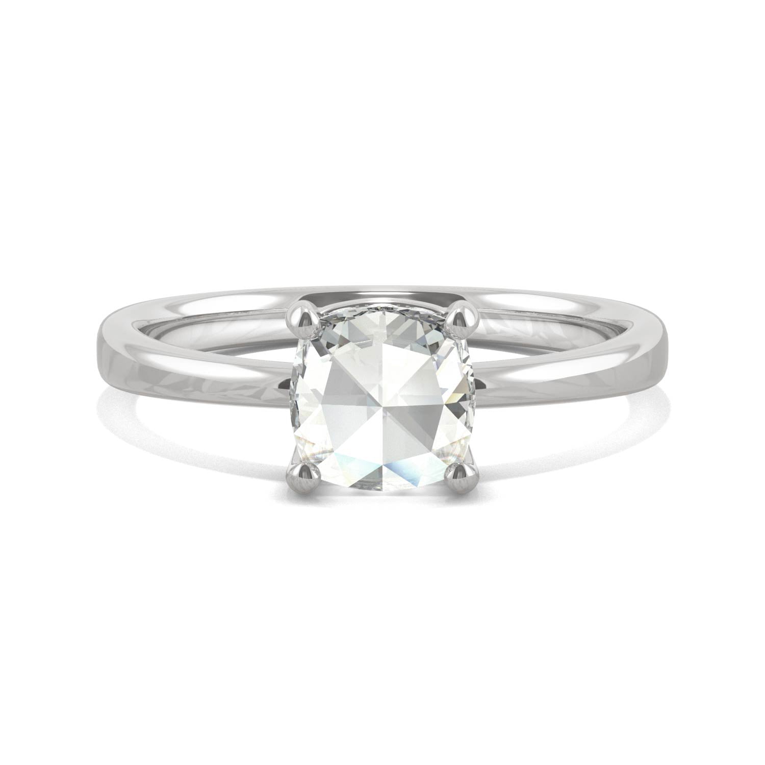 0.67 CTW DEW Cushion Forever One™ Moissanite Solitaire with Hidden Accents Ring