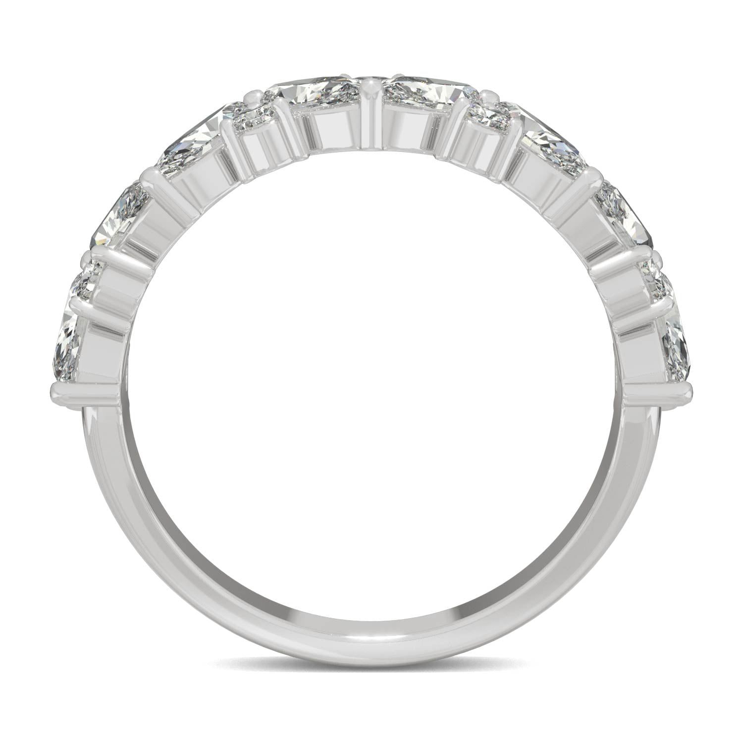 1.31 CTW DEW Marquise Forever One™ Moissanite Accented Anniversary Band Ring