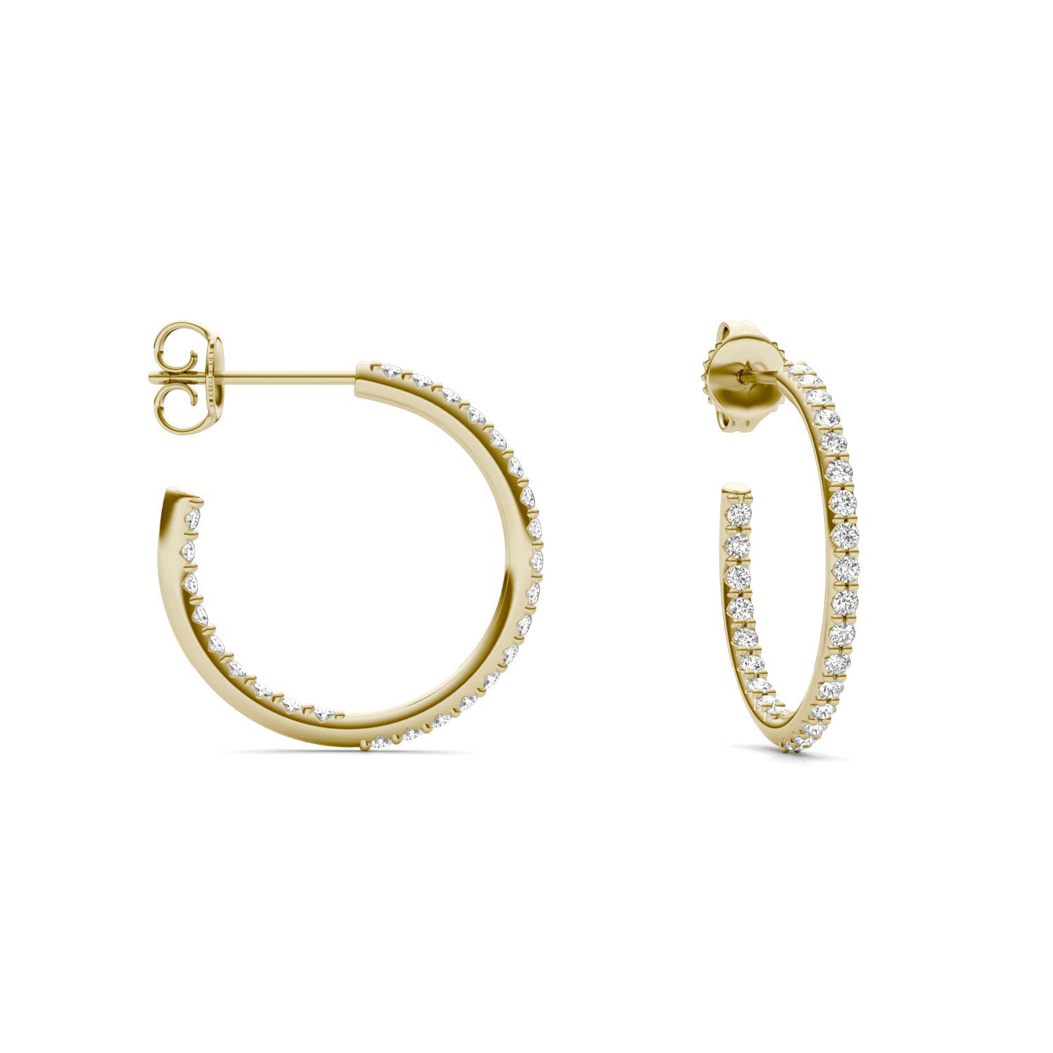 1/2 CTW Round Caydia® Lab Grown Diamond Inside Out Hoop Earrings