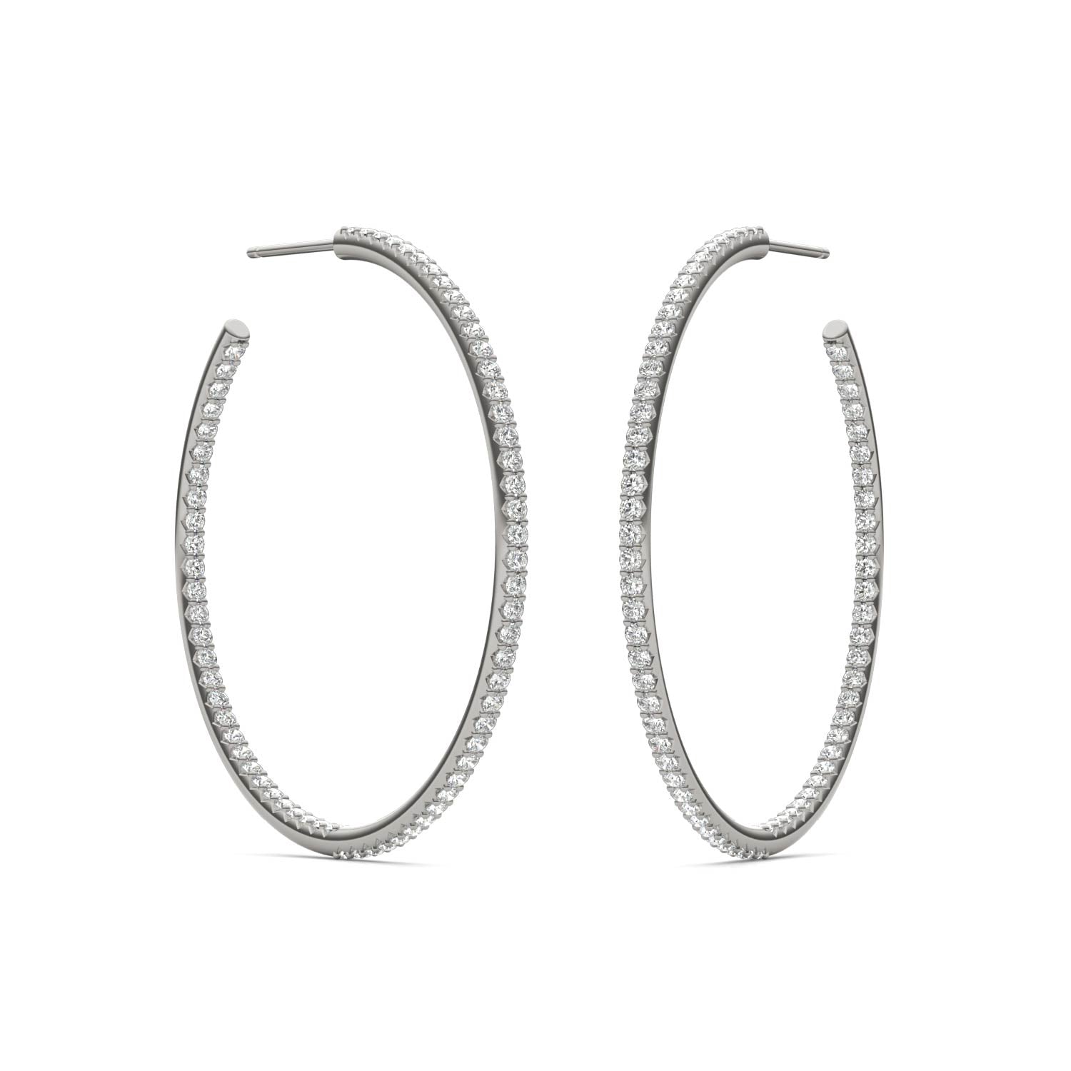 1 1/3 CTW Round Caydia® Lab Grown Diamond Inside Out Hoop Earrings