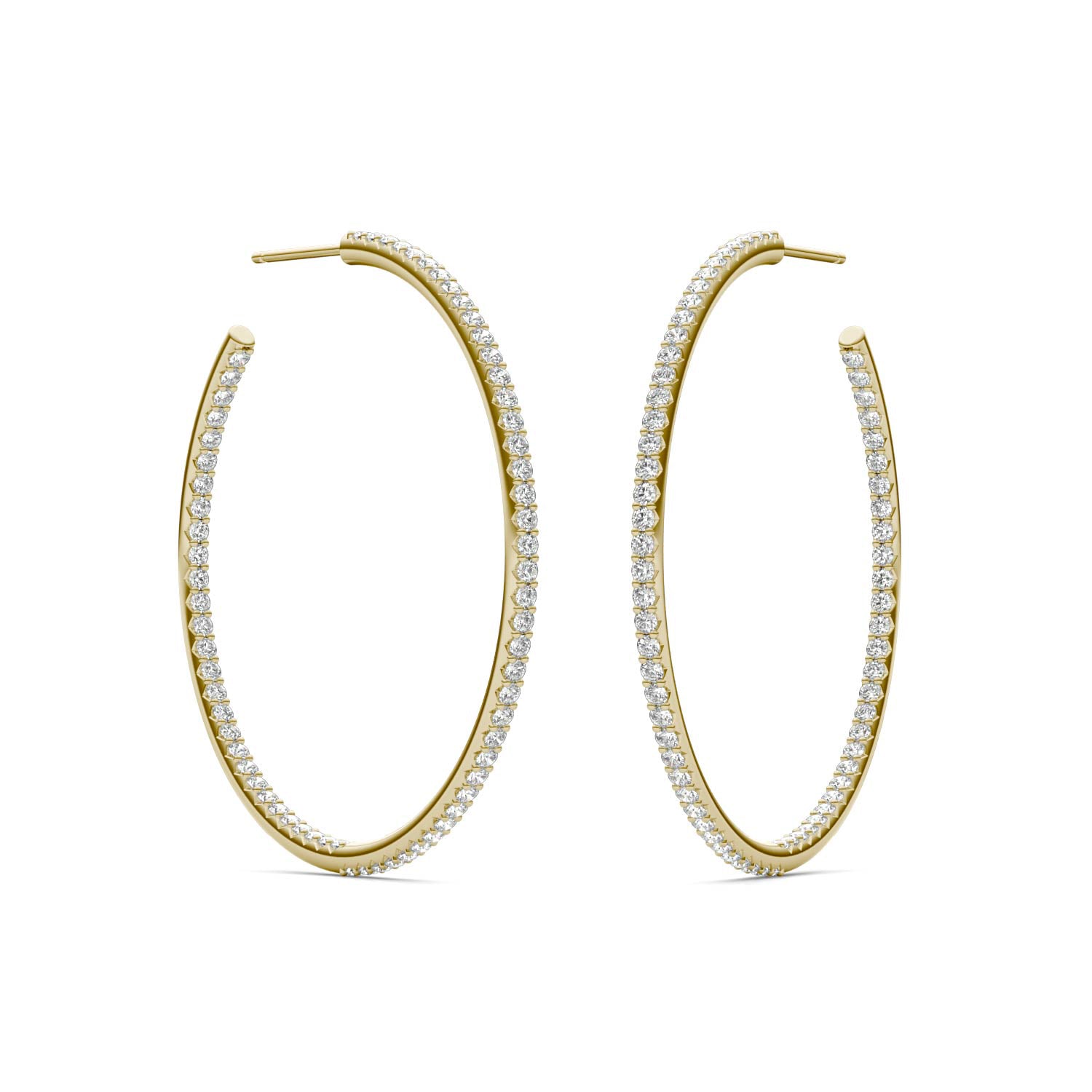 1 1/3 CTW Round Caydia® Lab Grown Diamond Inside Out Hoop Earrings