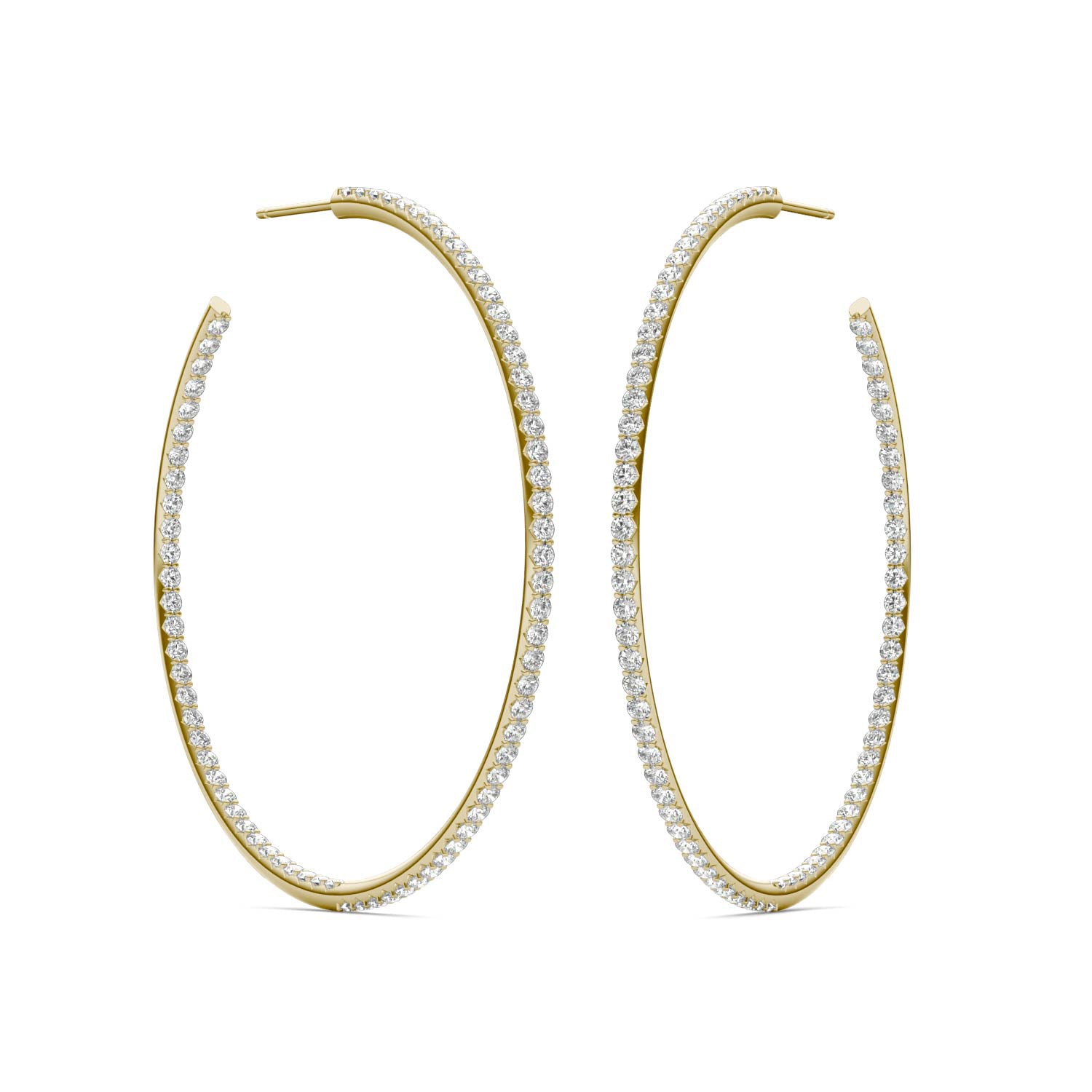 1 7/8 CTW Round Caydia® Lab Grown Diamond Inside Out Hoop Earrings
