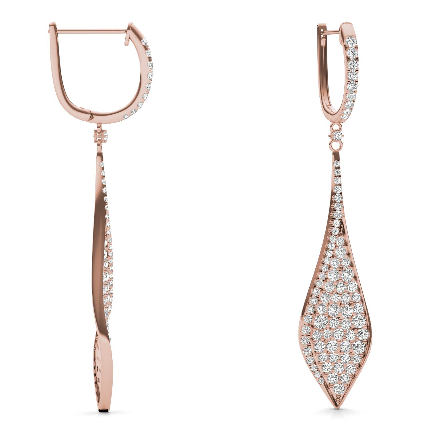 1 7/8 CTW Round Caydia® Lab Grown Diamond Deco Pavé Drop Earrings