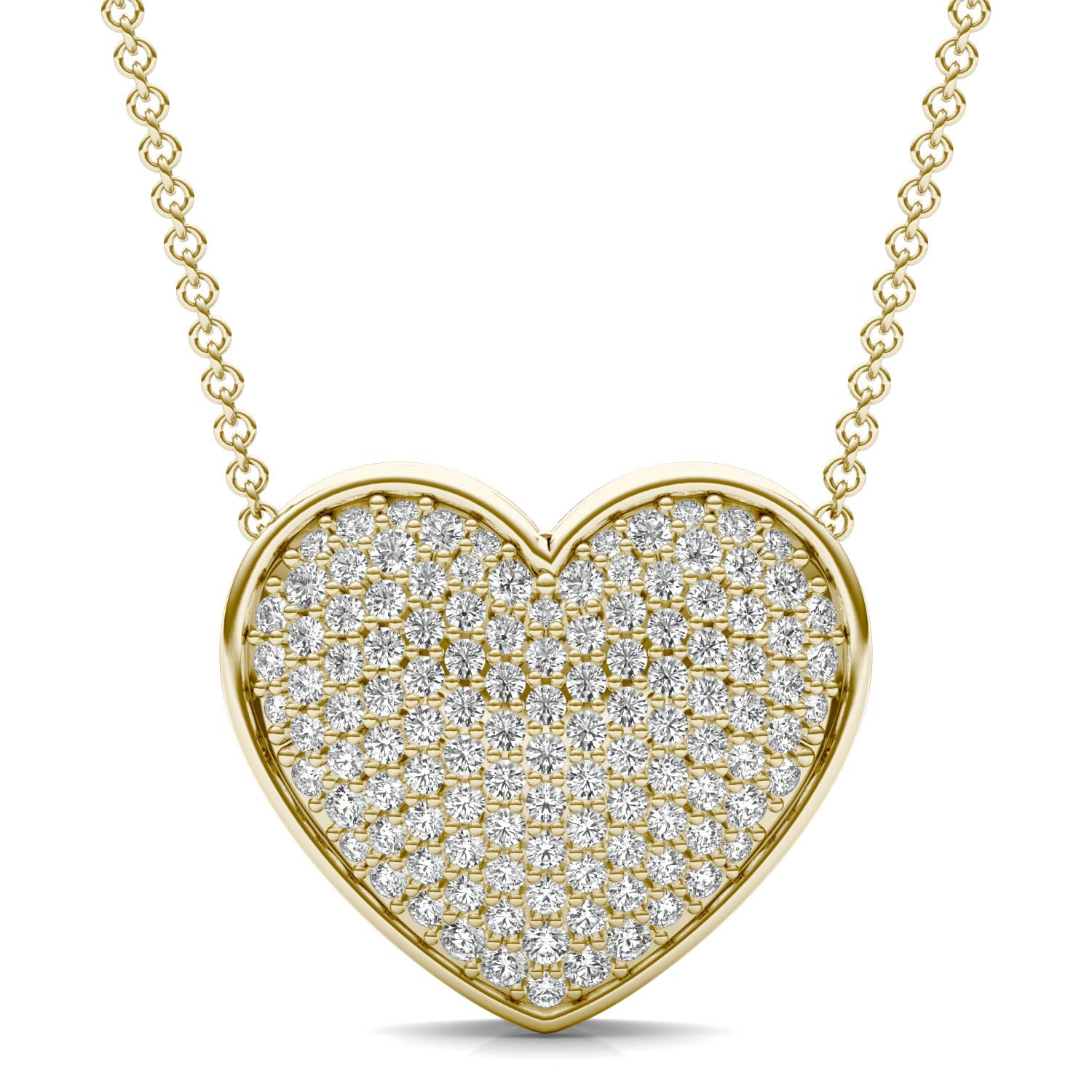 7/8 CTW Round Caydia® Lab Grown Diamond Signature Pave Heart Necklace