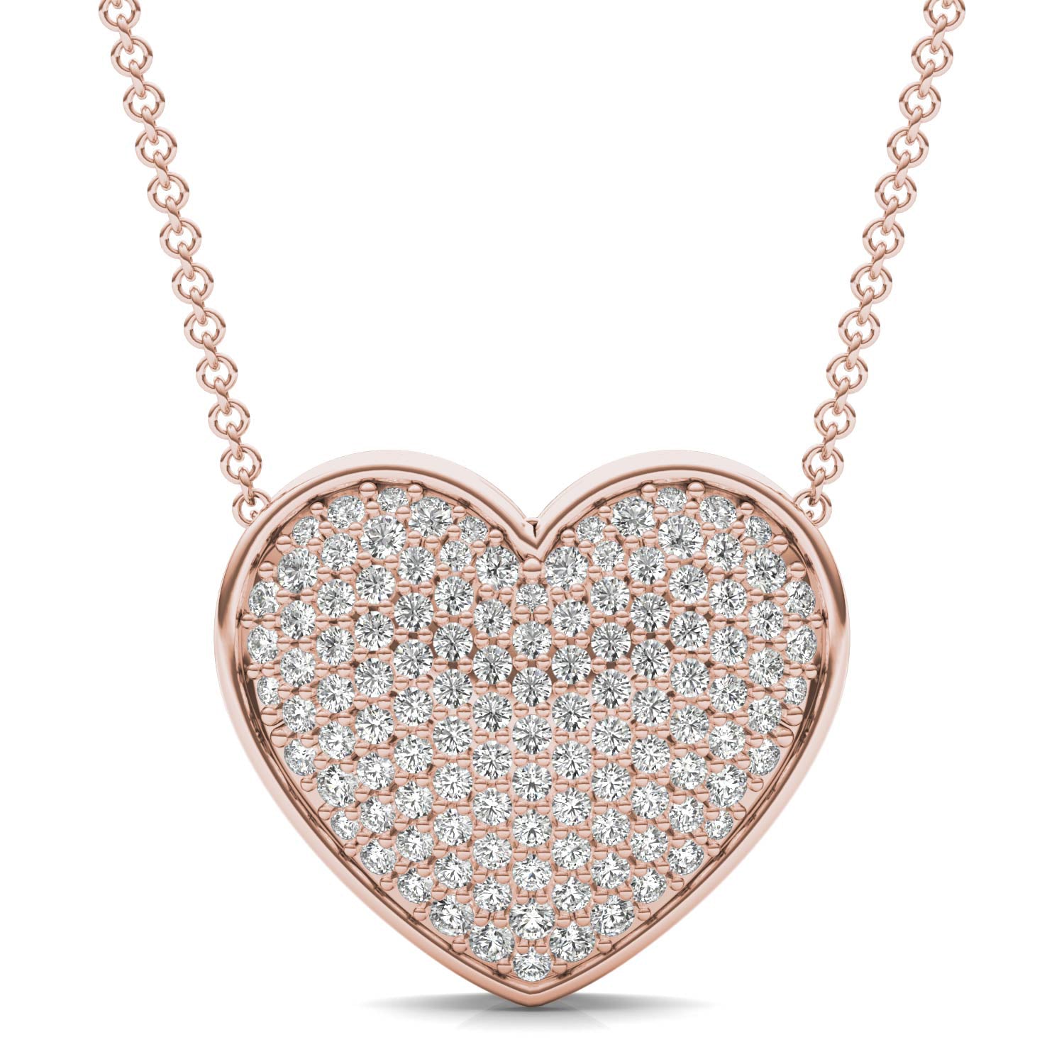 7/8 CTW Round Caydia® Lab Grown Diamond Signature Pave Heart Necklace