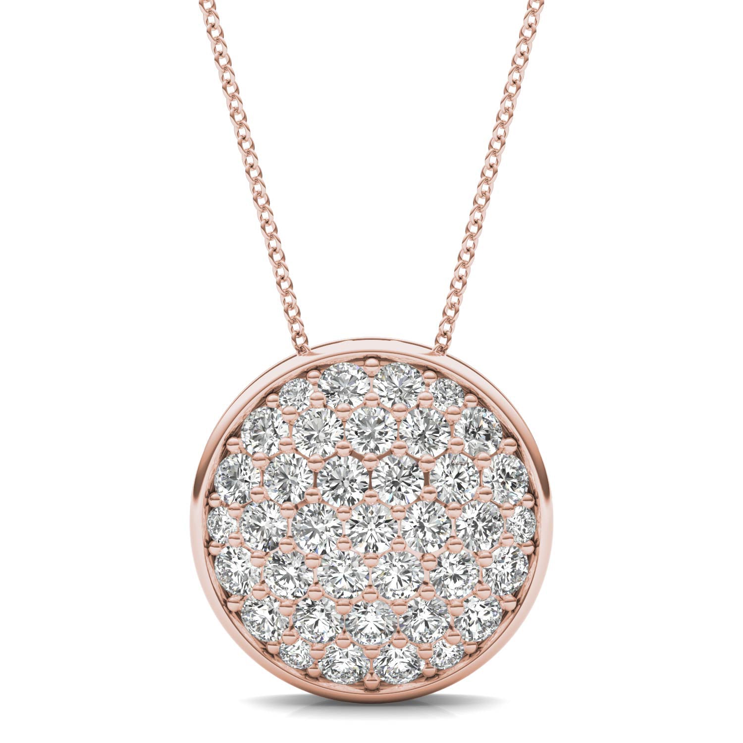 1 CTW Round Caydia® Lab Grown Diamond Signature Pavé Disc Necklace