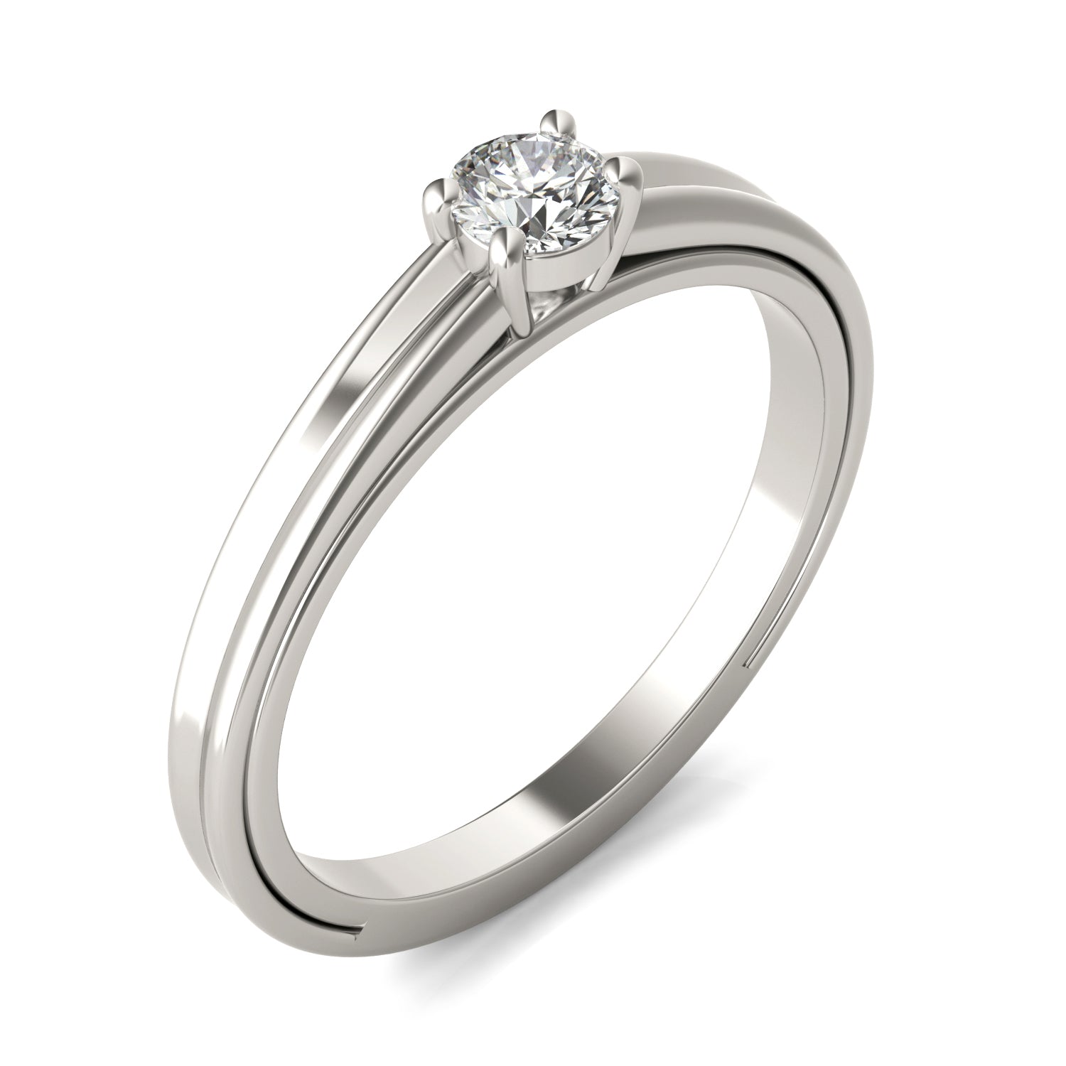 1/5 CTW Round Caydia® Lab Grown Diamond Solitaire with Carved Band Petite Ring