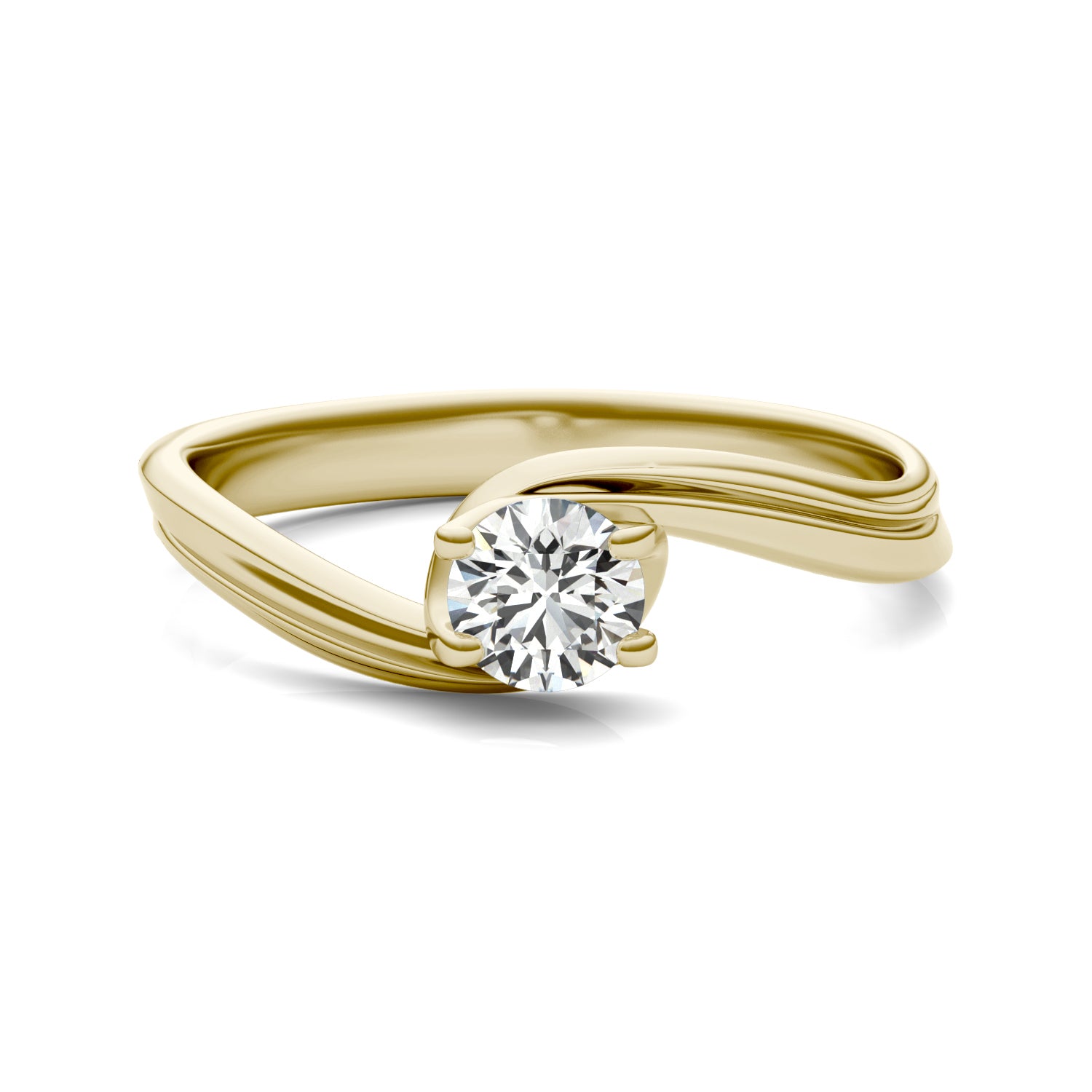 1/3 CTW Round Caydia® Lab Grown Diamond Bypass Solitaire Petite Ring