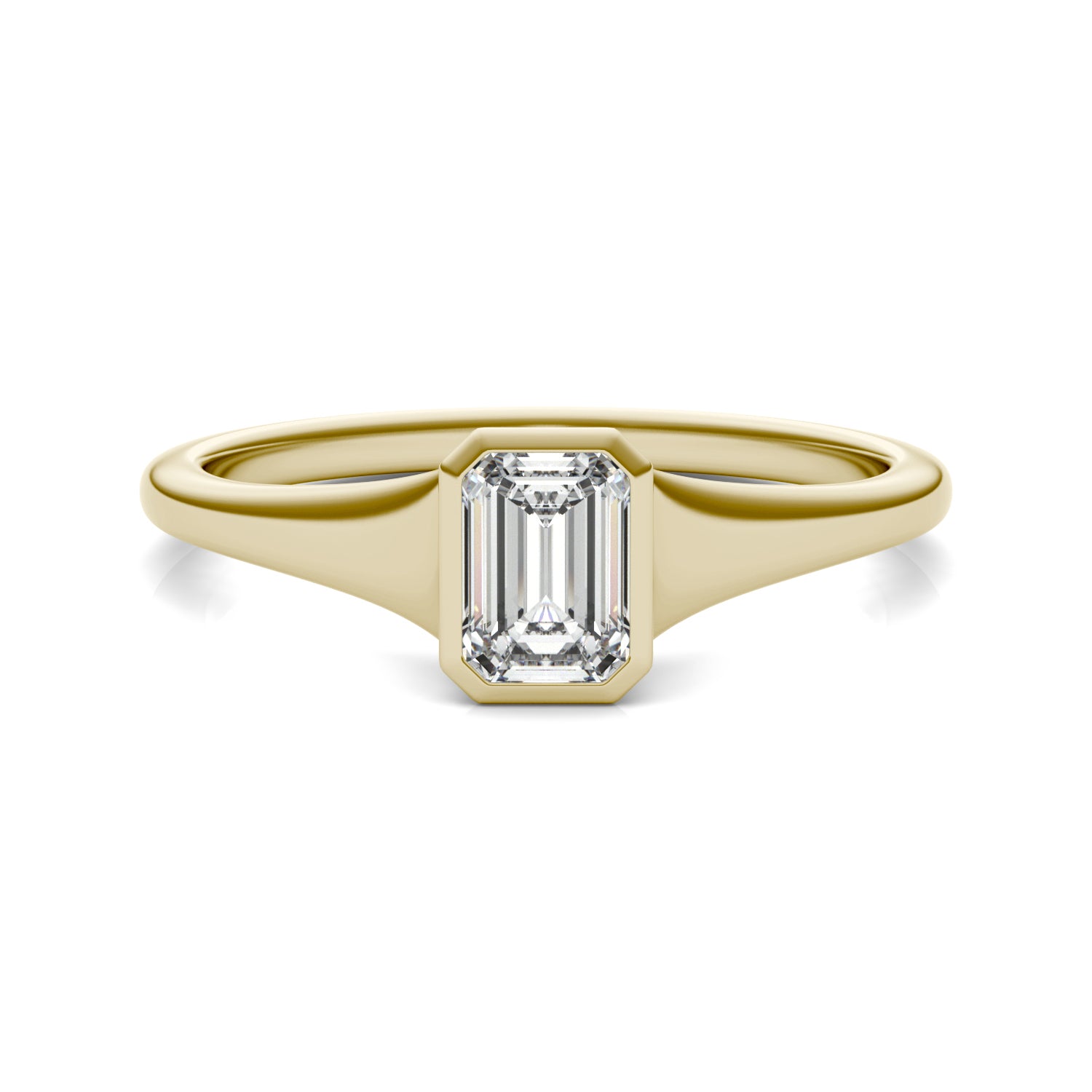 1/2 CTW Emerald Caydia® Lab Grown Diamond Signature Tapered Bezel Solitaire Engagement Ring