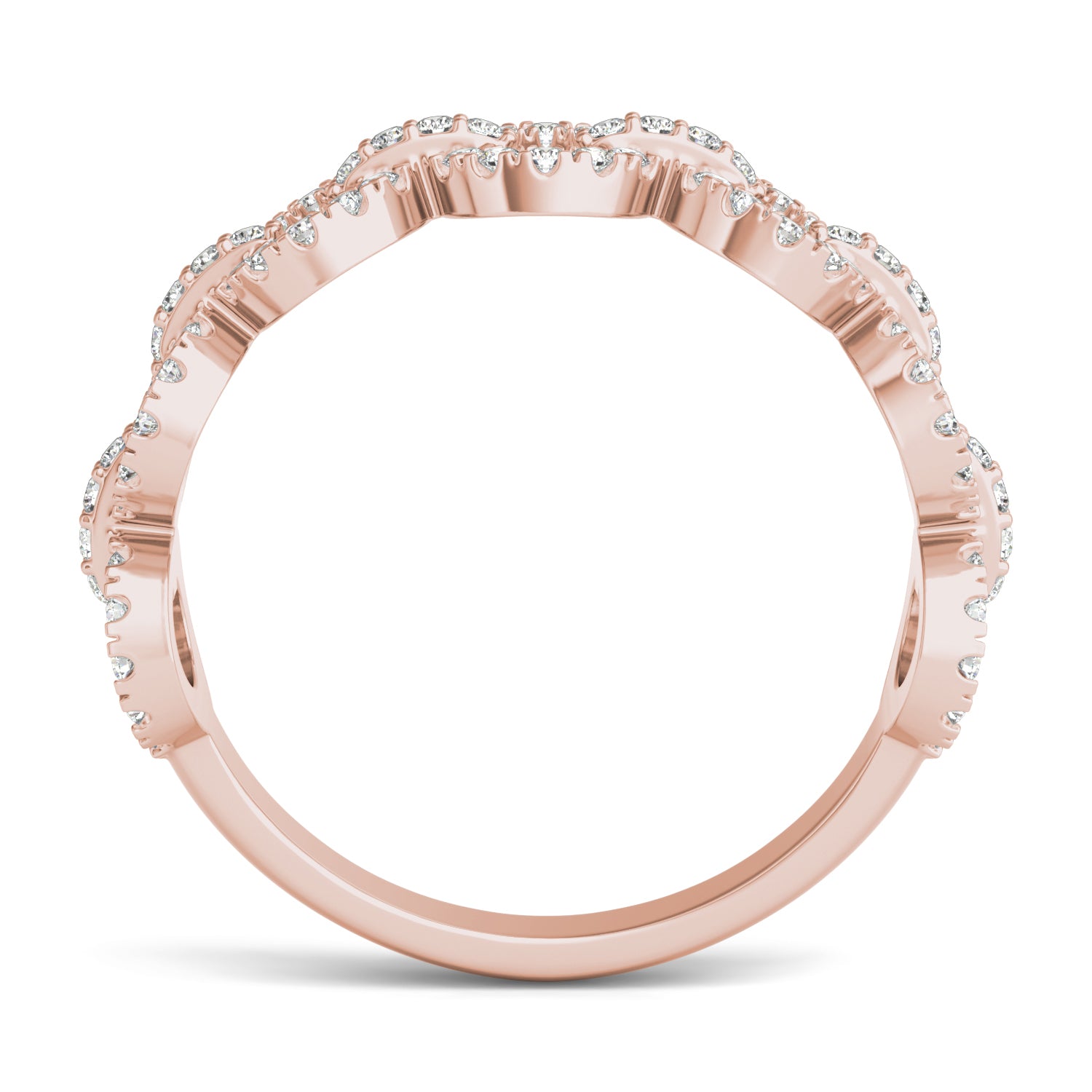 1/2 CTW Round Caydia® Lab Grown Diamond Circle Chain Link Ring