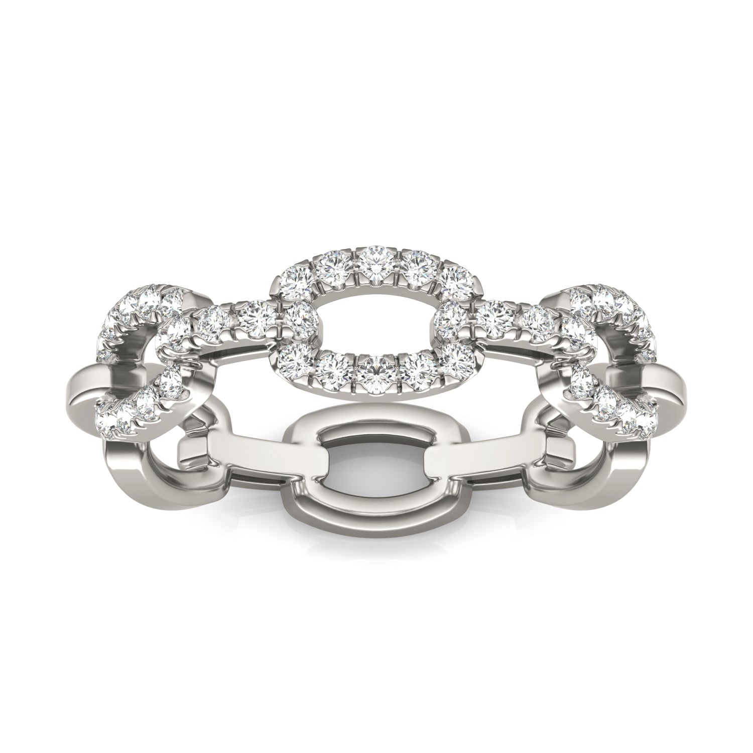 1/4 CTW Round Caydia® Lab Grown Diamond Oval Chain Link Ring