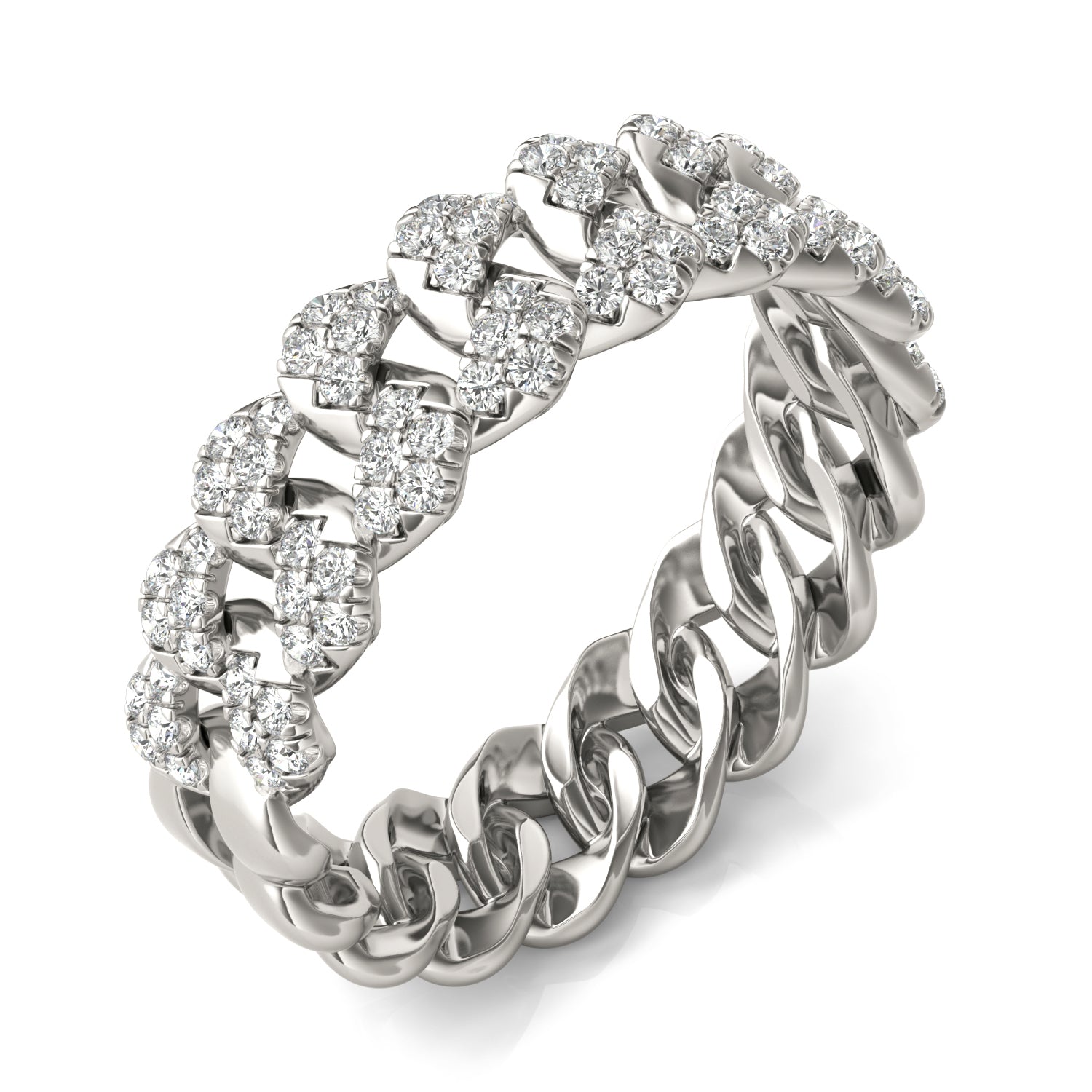 2/5 CTW Round Caydia® Lab Grown Diamond Pave Chain Link Ring