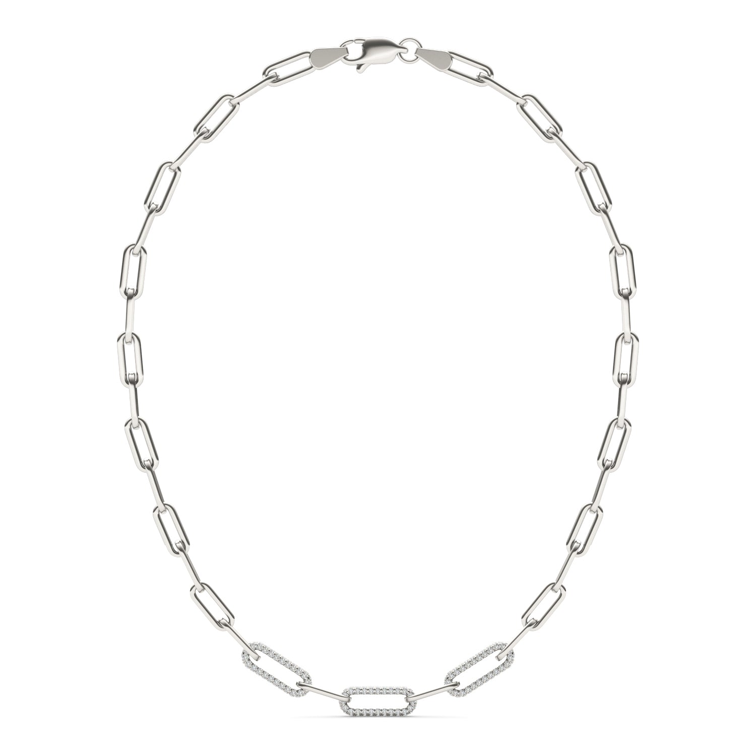 1 1/6 CTW Round Caydia® Lab Grown Diamond 18in Alternating Chain Link Necklace