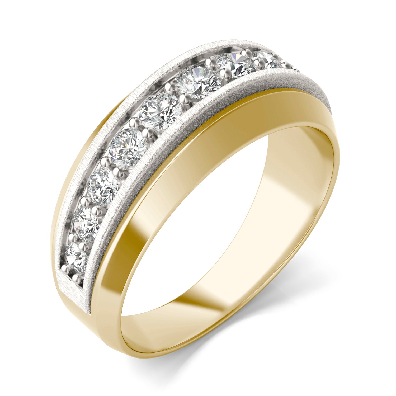5/8 CTW Round Caydia® Lab Grown Diamond Signature Beveled Edge Mens Ring