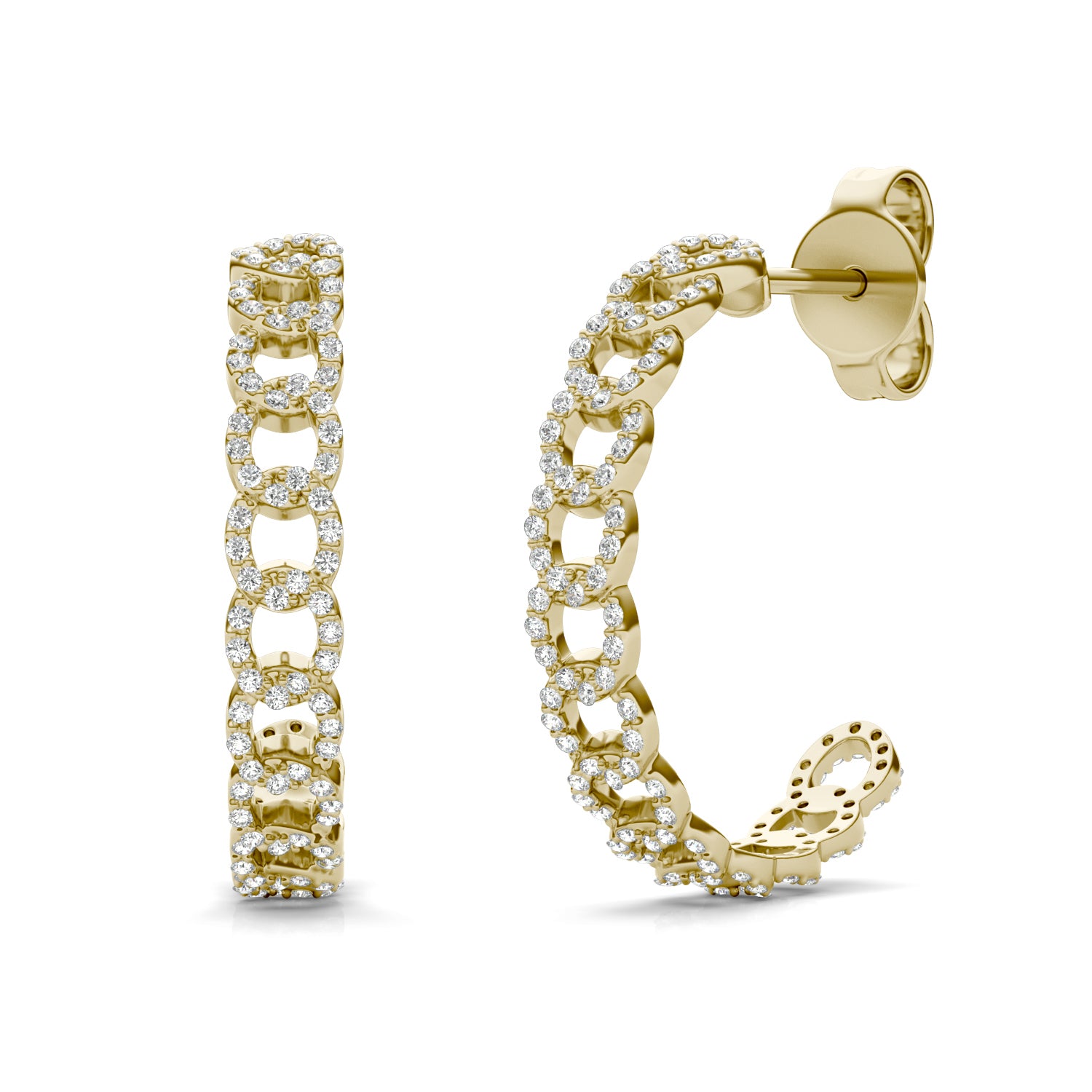 2/3 CTW Round Caydia® Lab Grown Diamond Chain Hoop Earrings