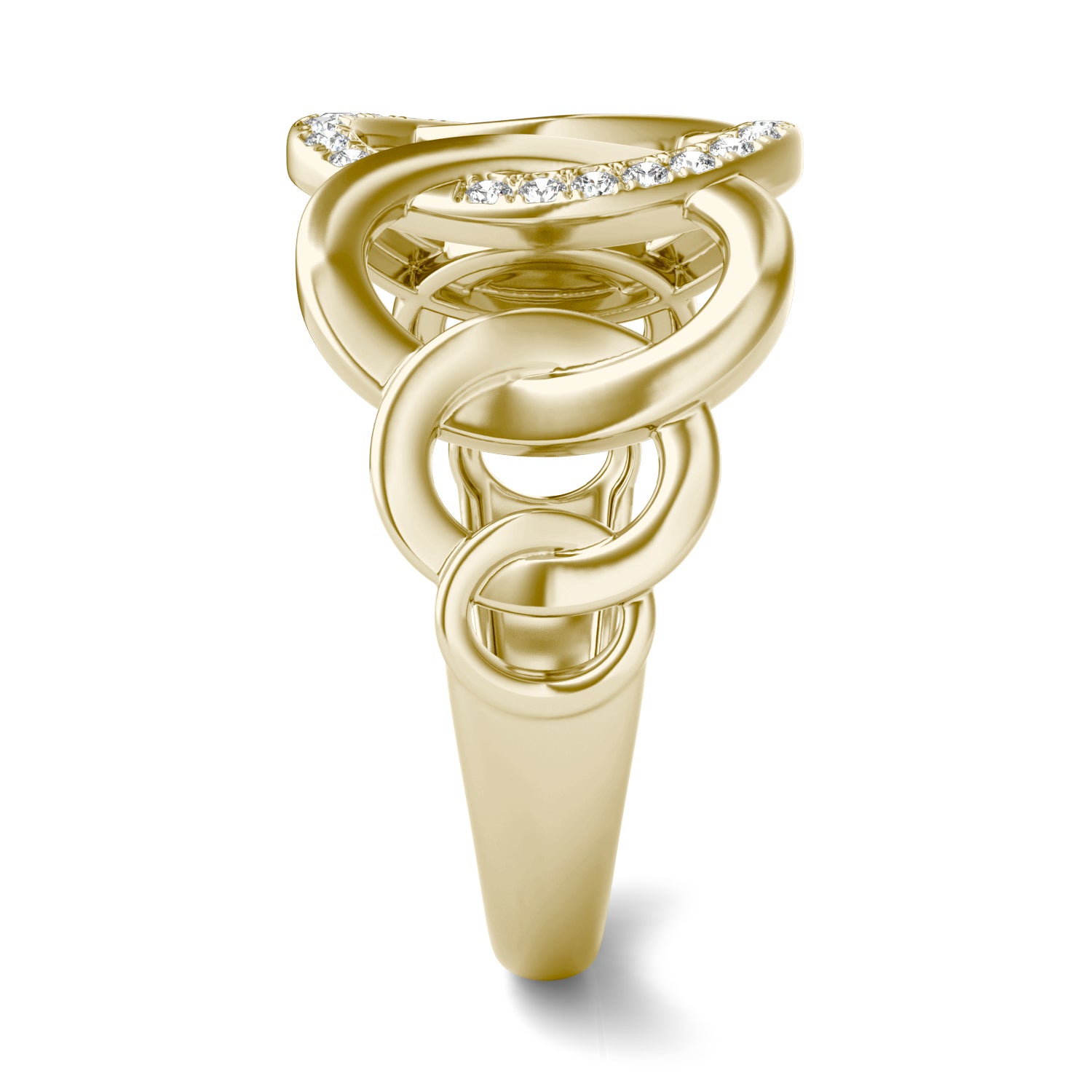 1/15 CTW Round Caydia® Lab Grown Diamond Oval Chain Ring