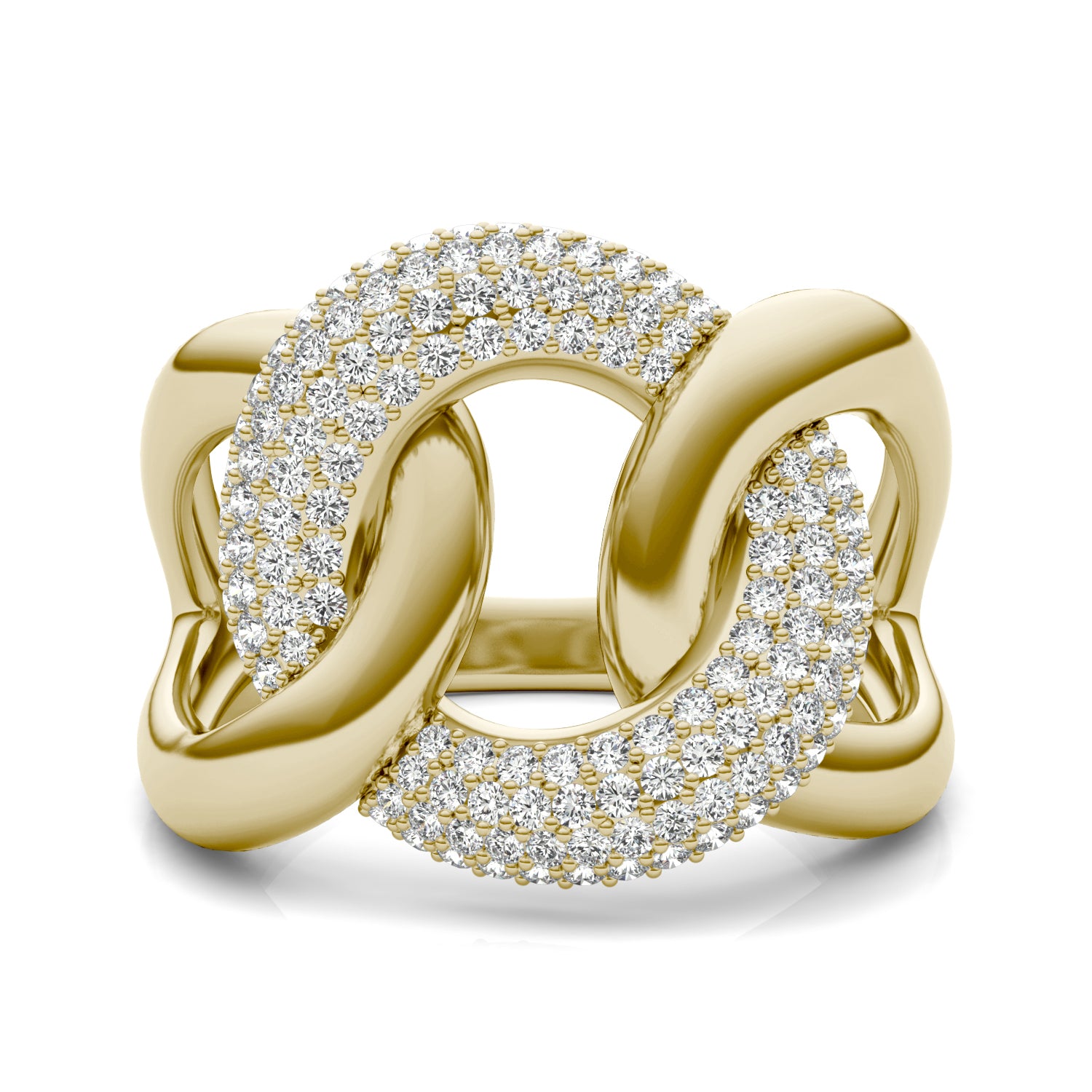 7/8 CTW Round Caydia® Lab Grown Diamond Accented Chain Statement Ring
