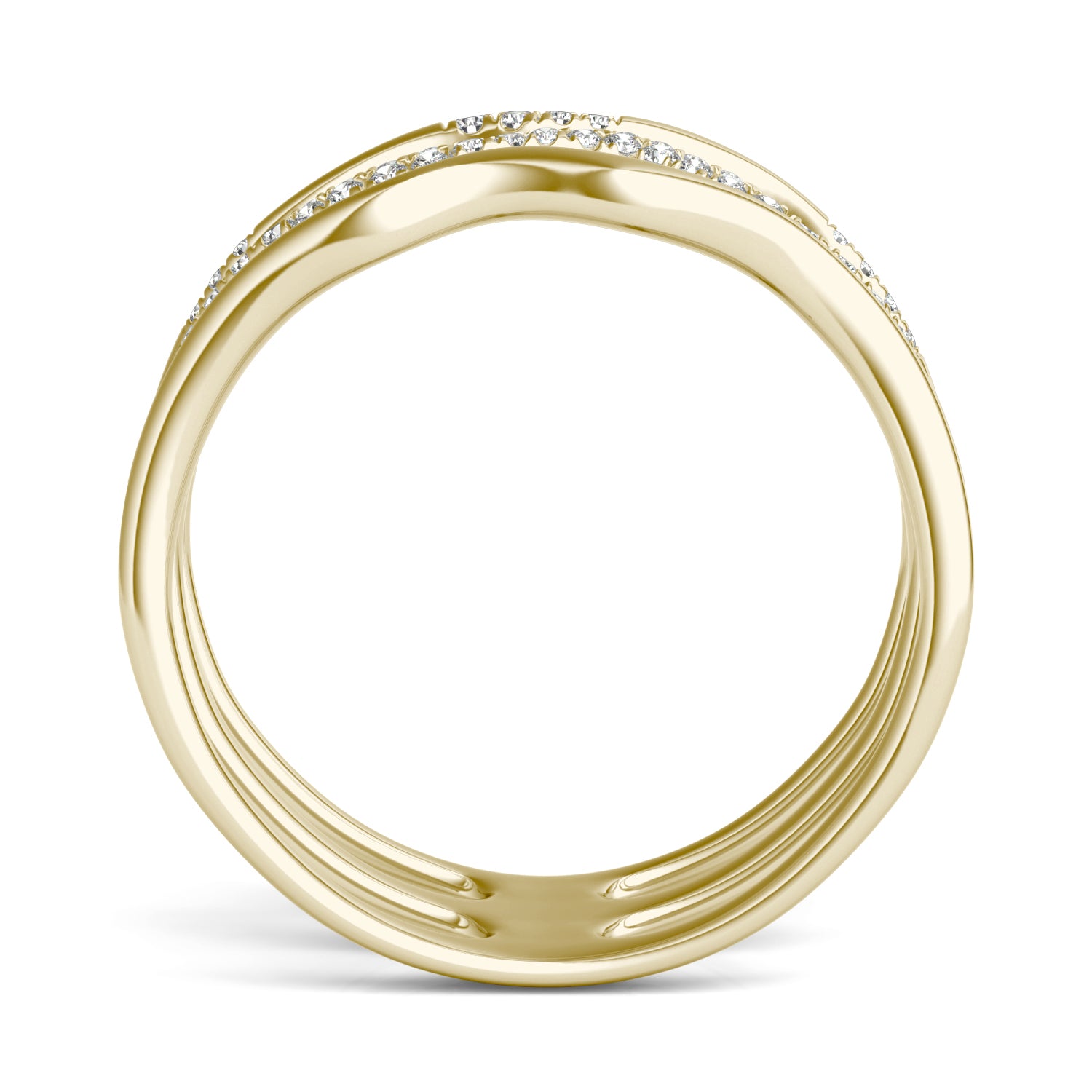1/4 CTW Round Caydia® Lab Grown Diamond Three Row Fashion Ring