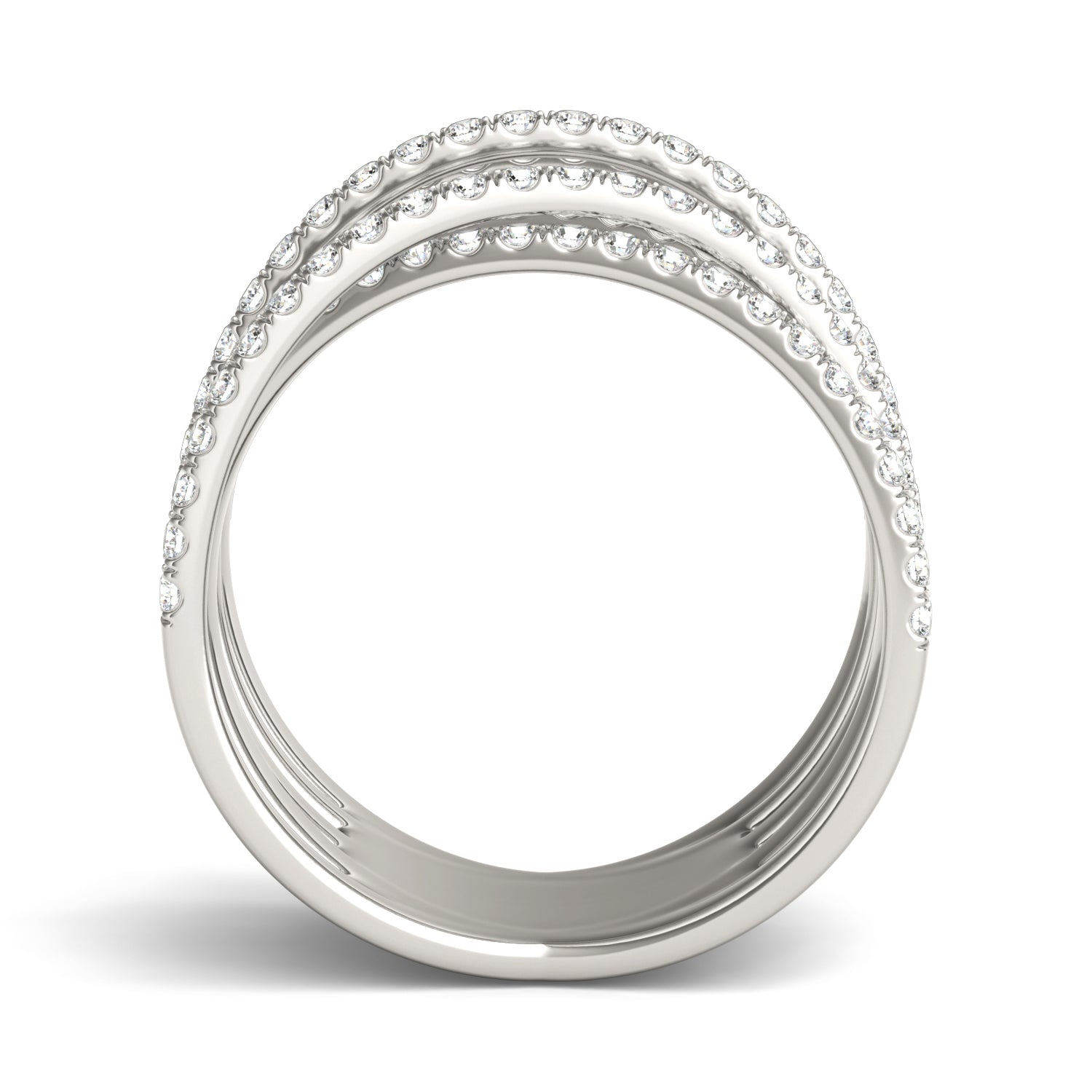 1 1/5 CTW Round Caydia® Lab Grown Diamond Five Row Crossover Ring