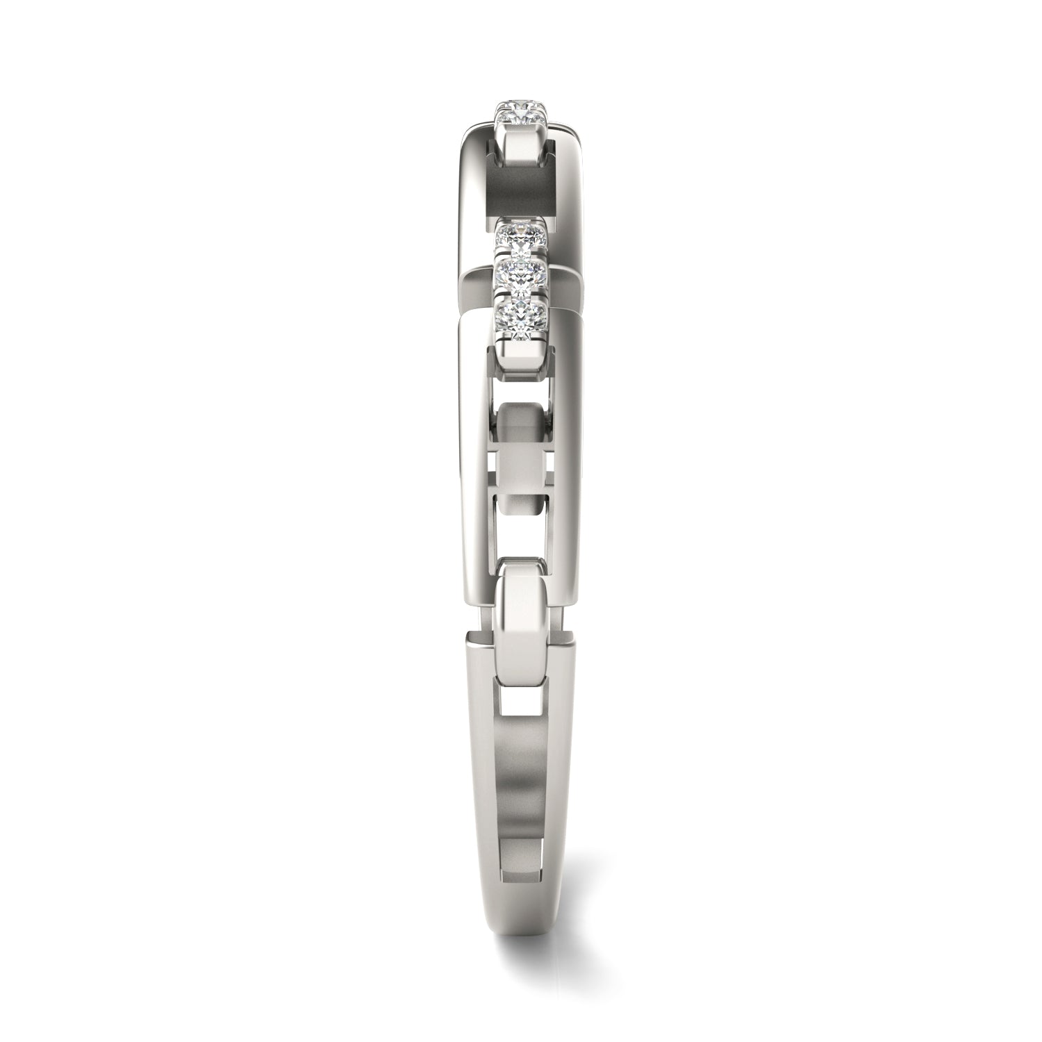 1/15 CTW Round Caydia® Lab Grown Diamond Rectangle Chain Fashion Ring