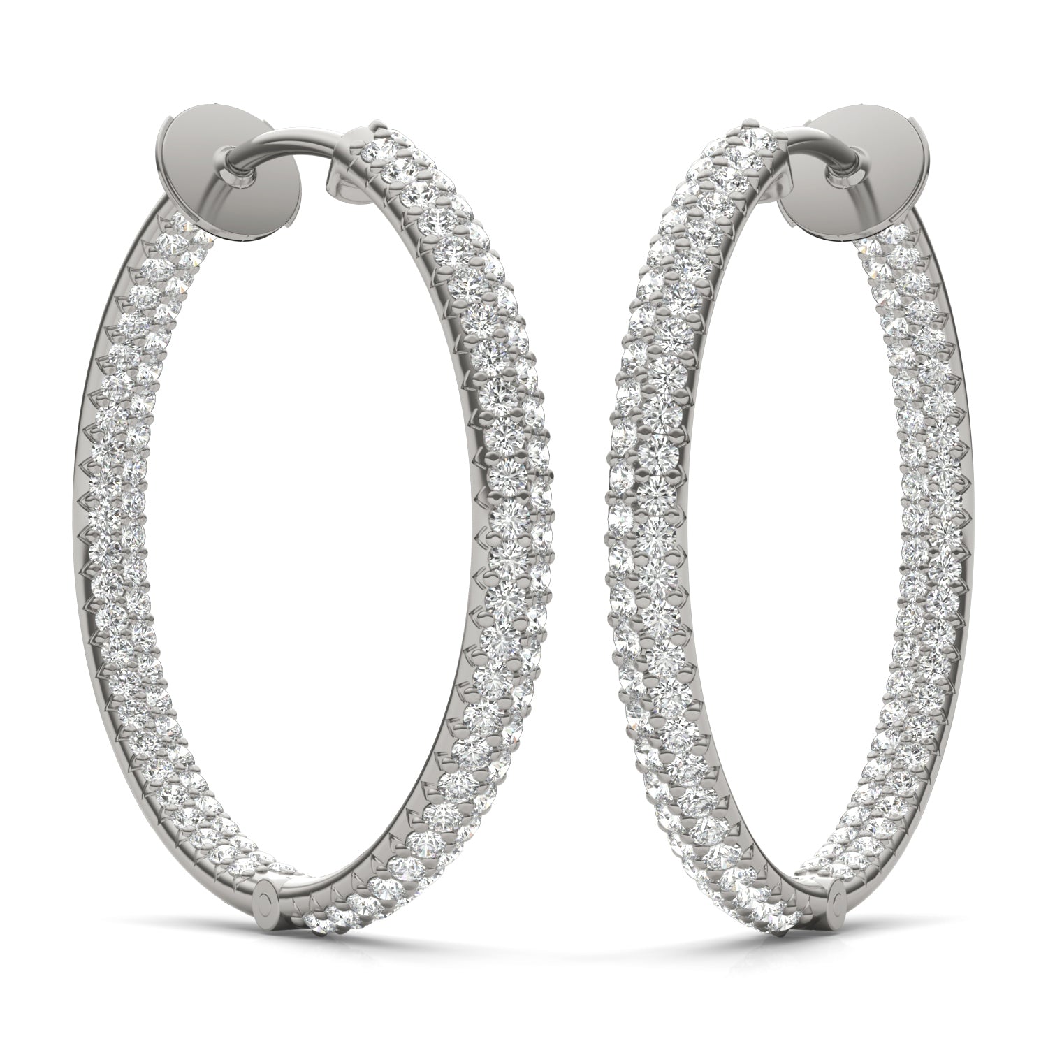 1 1/2 CTW Round Caydia® Lab Grown Diamond Two Row Pavé Inside Out Earrings
