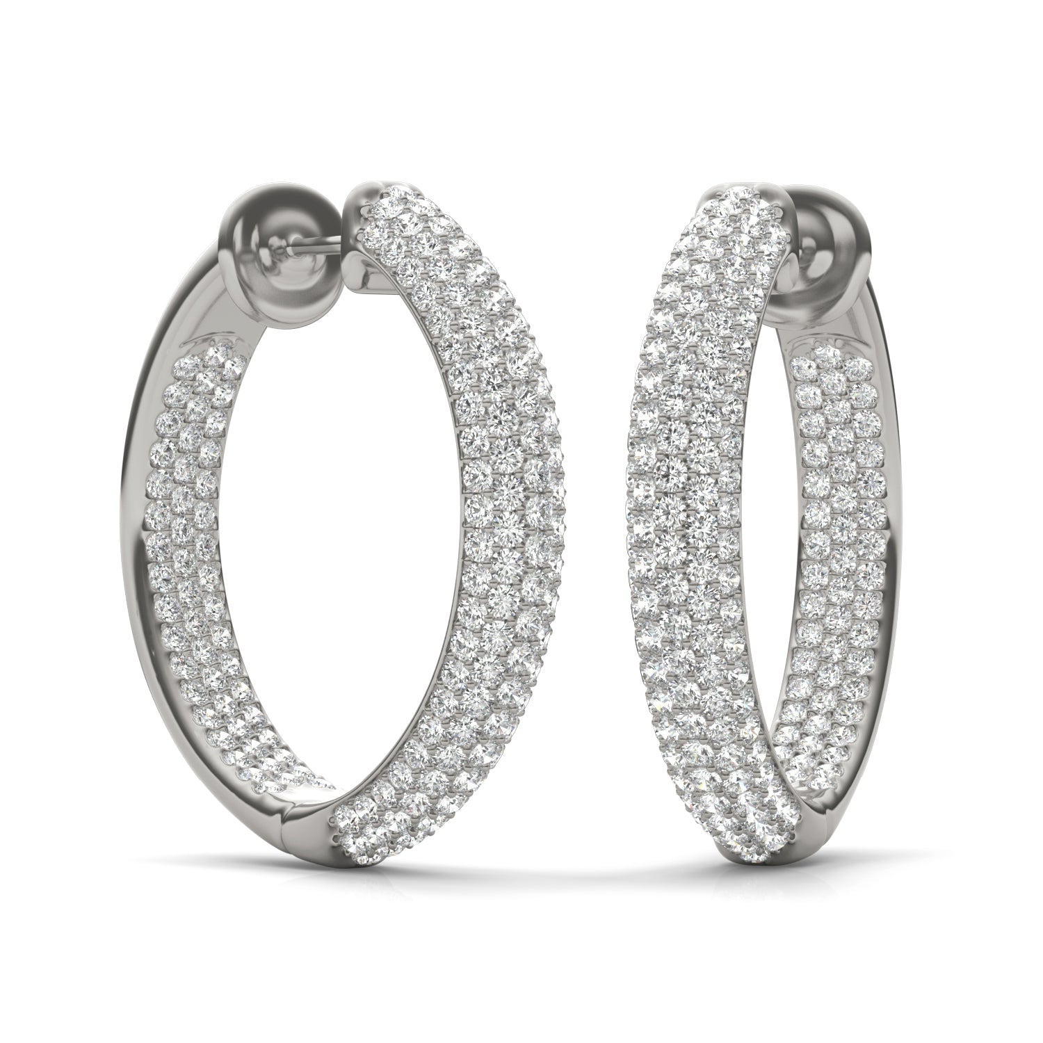 4 CTW Round Caydia® Lab Grown Diamond Pave Inside Out Earrings