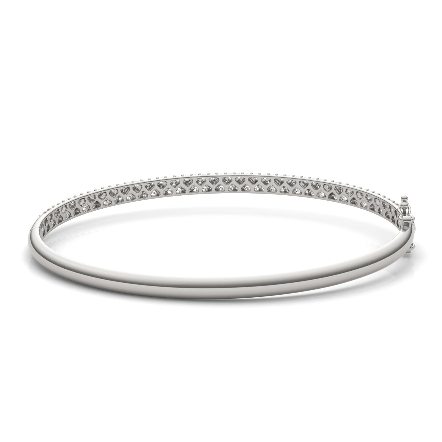 1 7/8 CTW Round Caydia® Lab Grown Diamond Three Row Pavé Bangle Bracelet