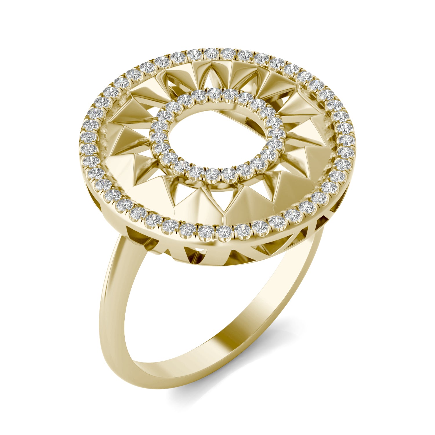 1/4 CTW Round Caydia® Lab Grown Diamond Ouro Collection Double Halo Statement Ring
