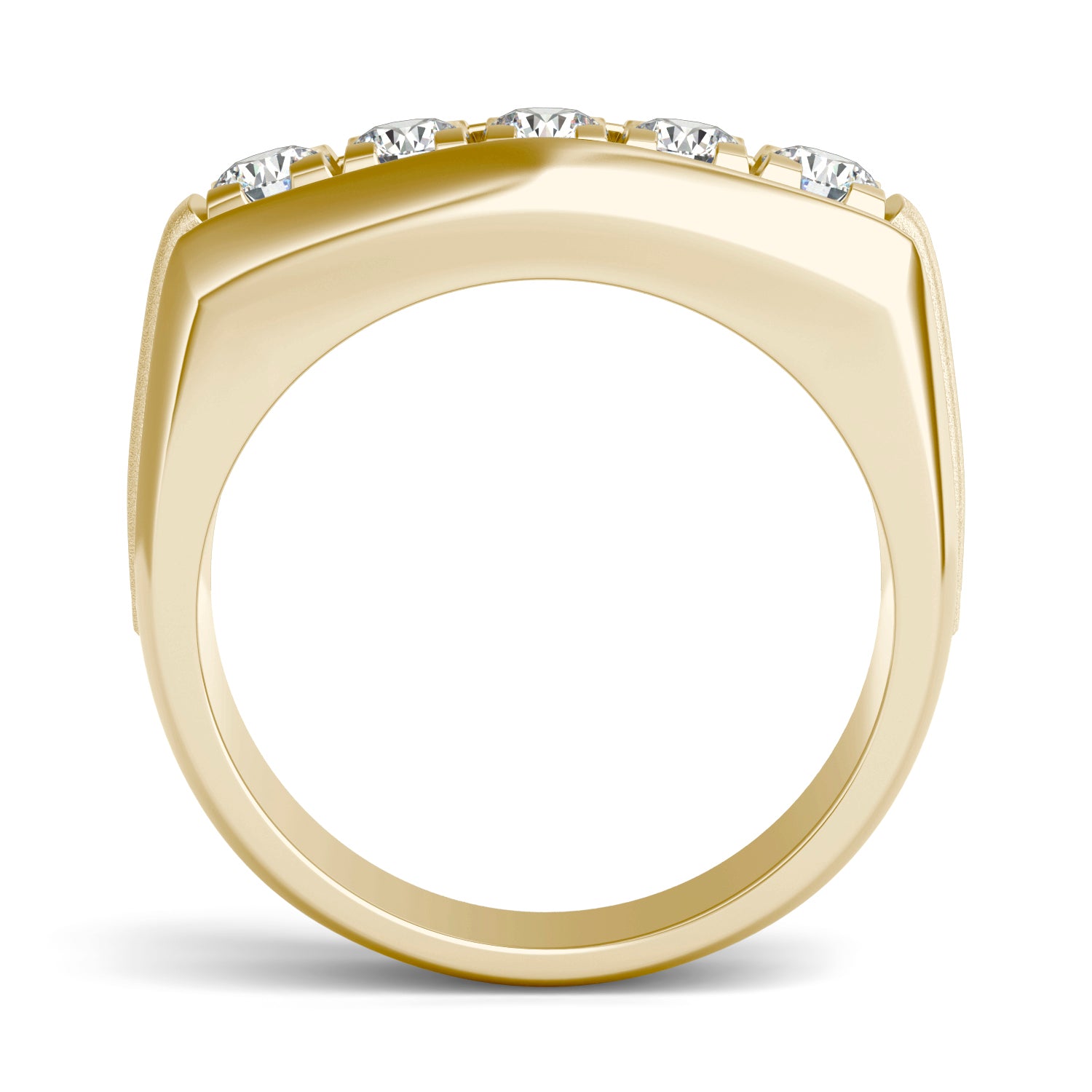 7/8 CTW Round Caydia® Lab Grown Diamond Signature Five Stone Mens Ring