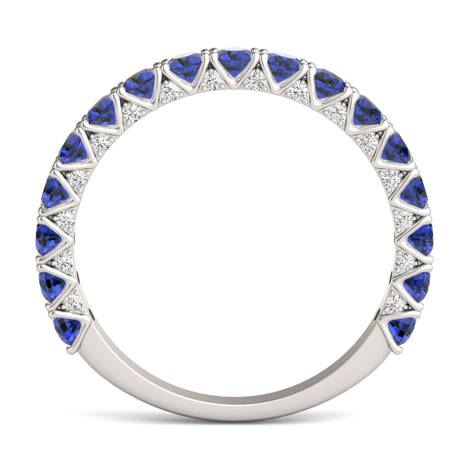 1/6 CTW Round Caydia® Lab Grown Diamond Accented Anniversary Ring featuring Created Sapphire