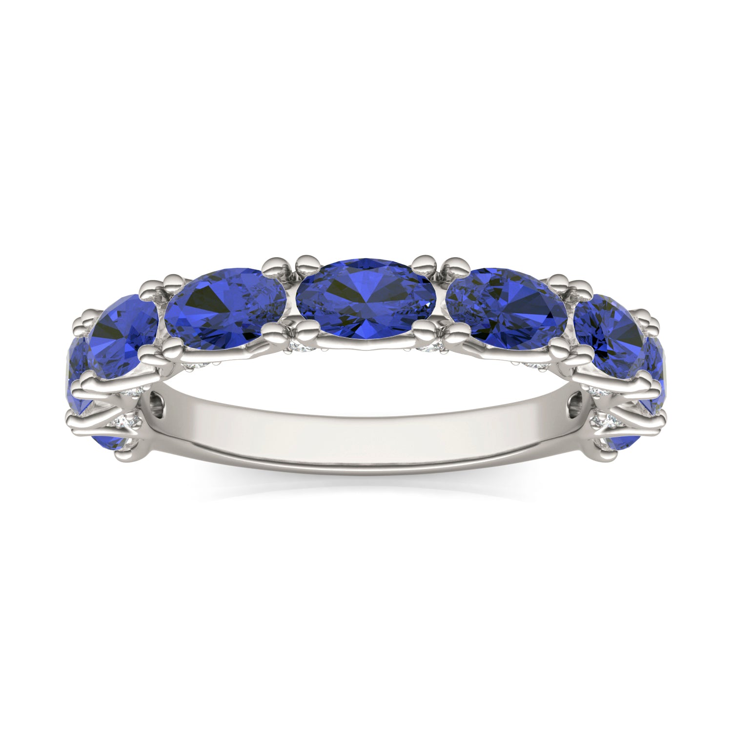 1/6 CTW Round Caydia® Lab Grown Diamond Accented Anniversary Ring featuring Created Sapphire