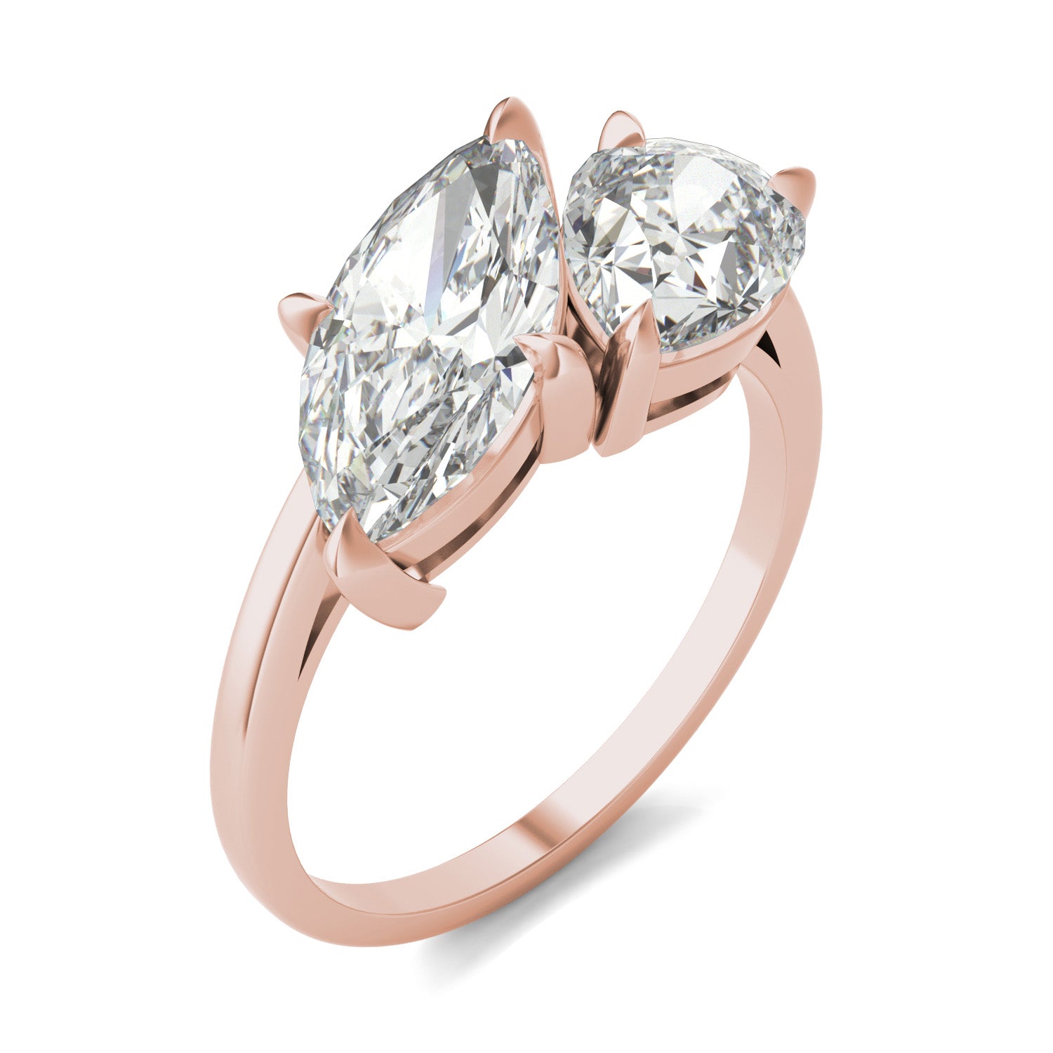3.30 CTW DEW Marquise Forever One™ Moissanite Classic Toi et Moi Ring