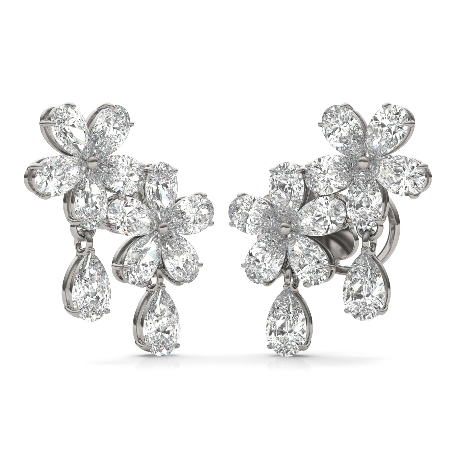 5 7/8 CTW Pear Caydia® Lab Grown Diamond Couture Climber Stud Earrings