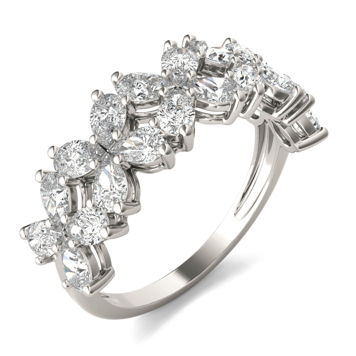 2 2/5 CTW Pear Caydia® Lab Grown Diamond Floral Anniversary Ring