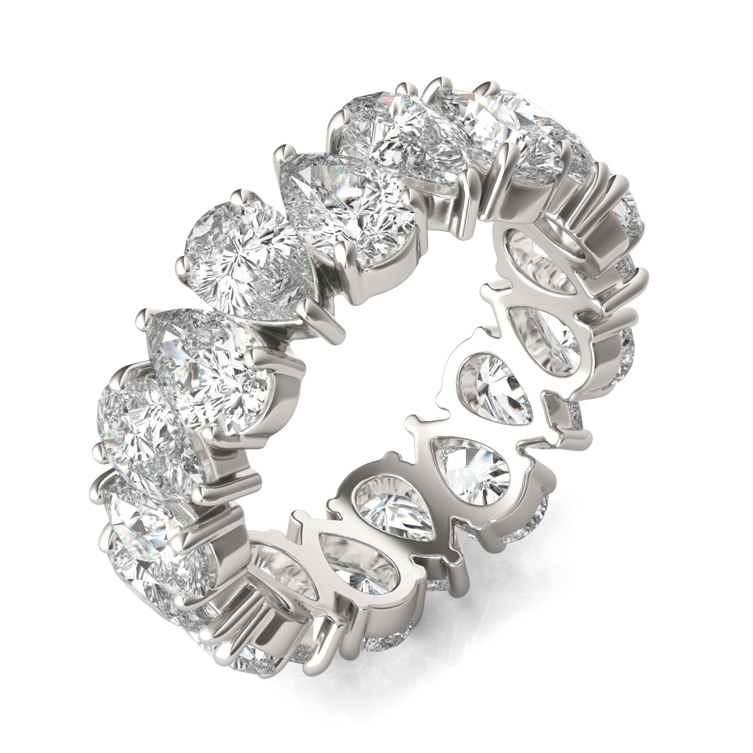 5 7/8 CTW Pear Caydia® Lab Grown Diamond Couture Alternating Eternity Ring