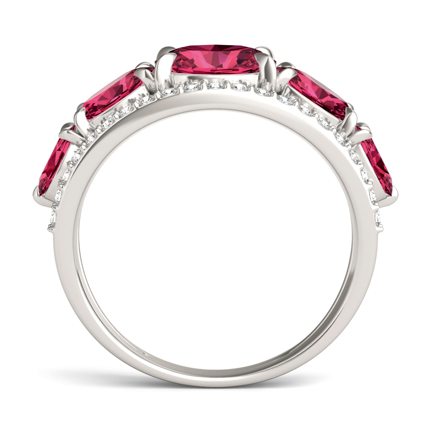 1/3 CTW Round Caydia® Lab Grown Diamond Fashion Ring featuring Created Ruby