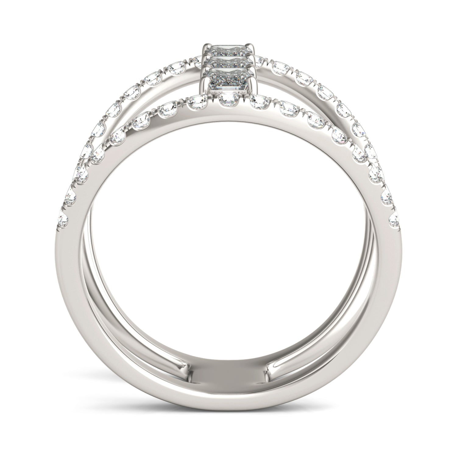 1 1/2 CTW Emerald Caydia® Lab Grown Diamond Couture Geometric Fashion Ring