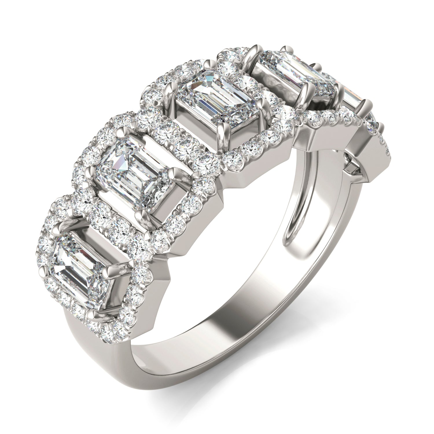 1 3/4 CTW Emerald Caydia® Lab Grown Diamond Halo Ring