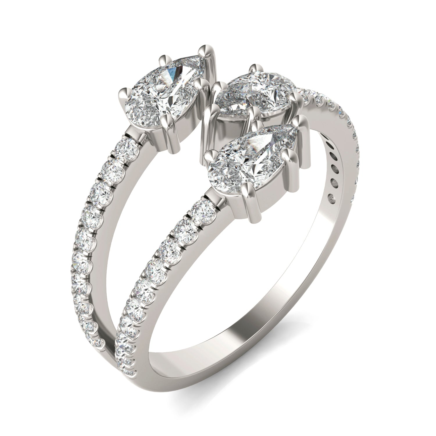 1 3/8 CTW Pear Caydia® Lab Grown Diamond Three Stone Fashion Ring