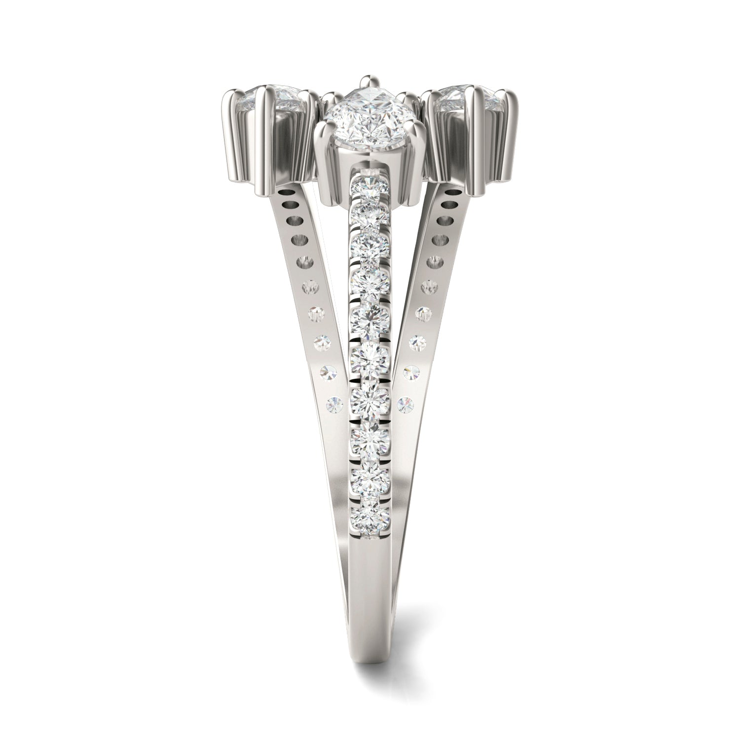 1 3/8 CTW Pear Caydia® Lab Grown Diamond Three Stone Fashion Ring