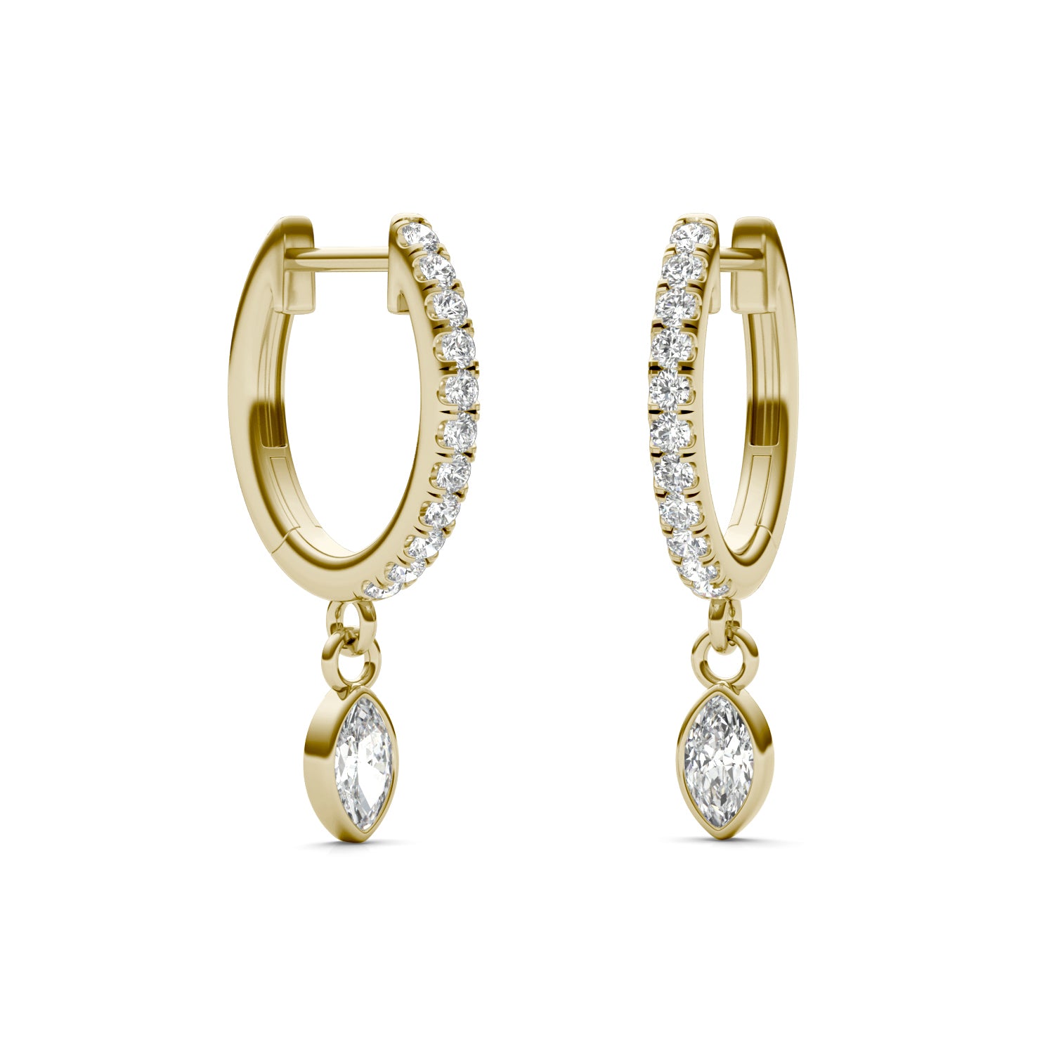 3/8 CTW Marquise Caydia® Lab Grown Diamond Huggie Dangle Earrings