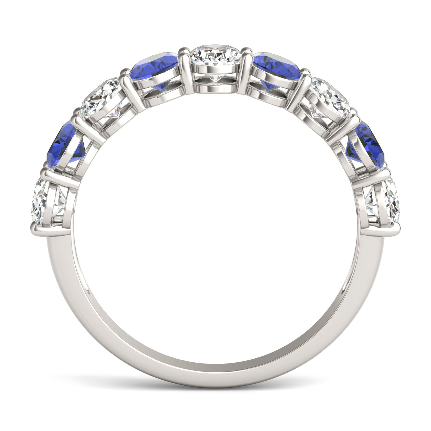 1 CTW Oval Caydia® Lab Grown Diamond Classic Anniversary Ring featuring Created Sapphire