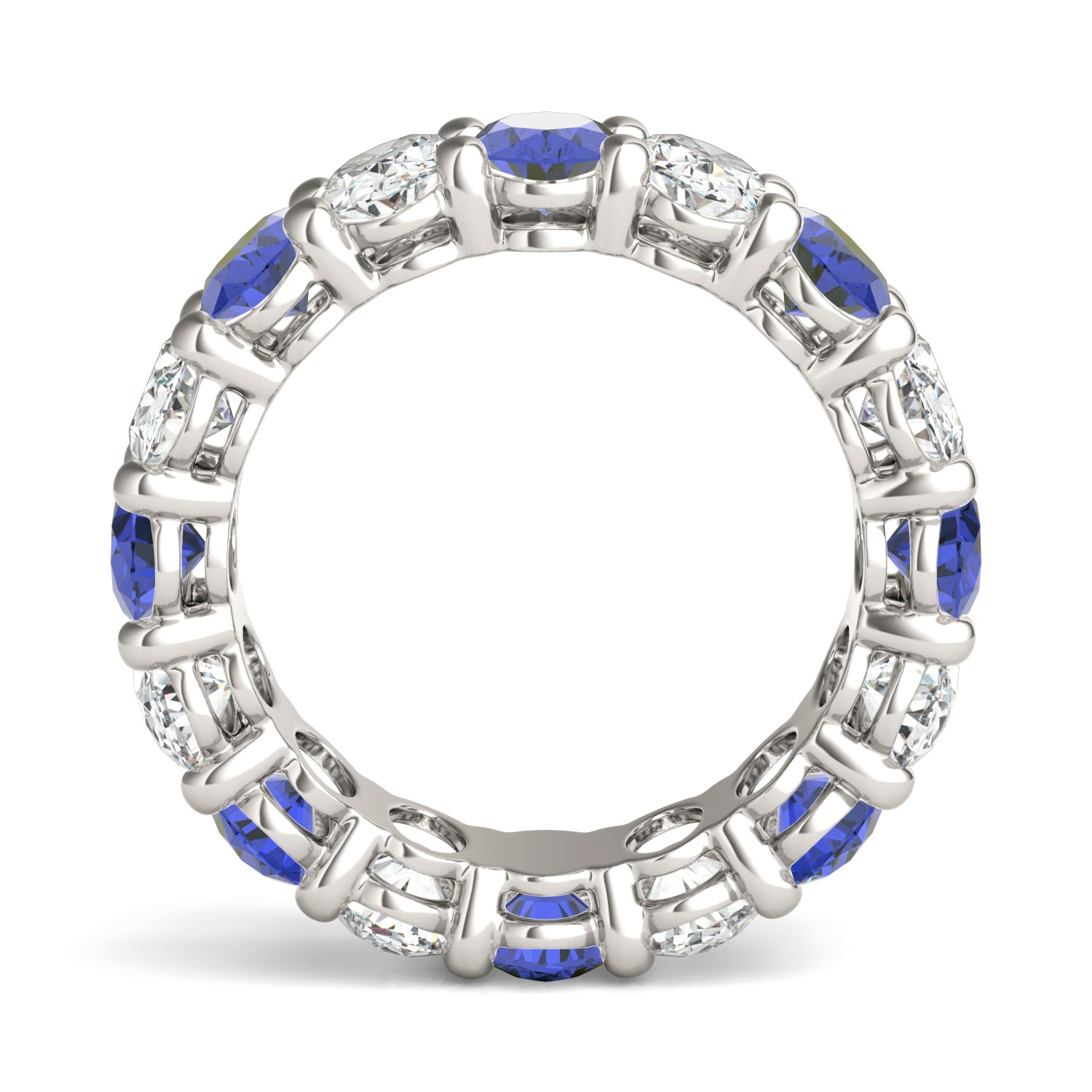 2 2/3 CTW Oval Caydia® Lab Grown Diamond Couture Classic Eternity Ring featuring Created Sapphire