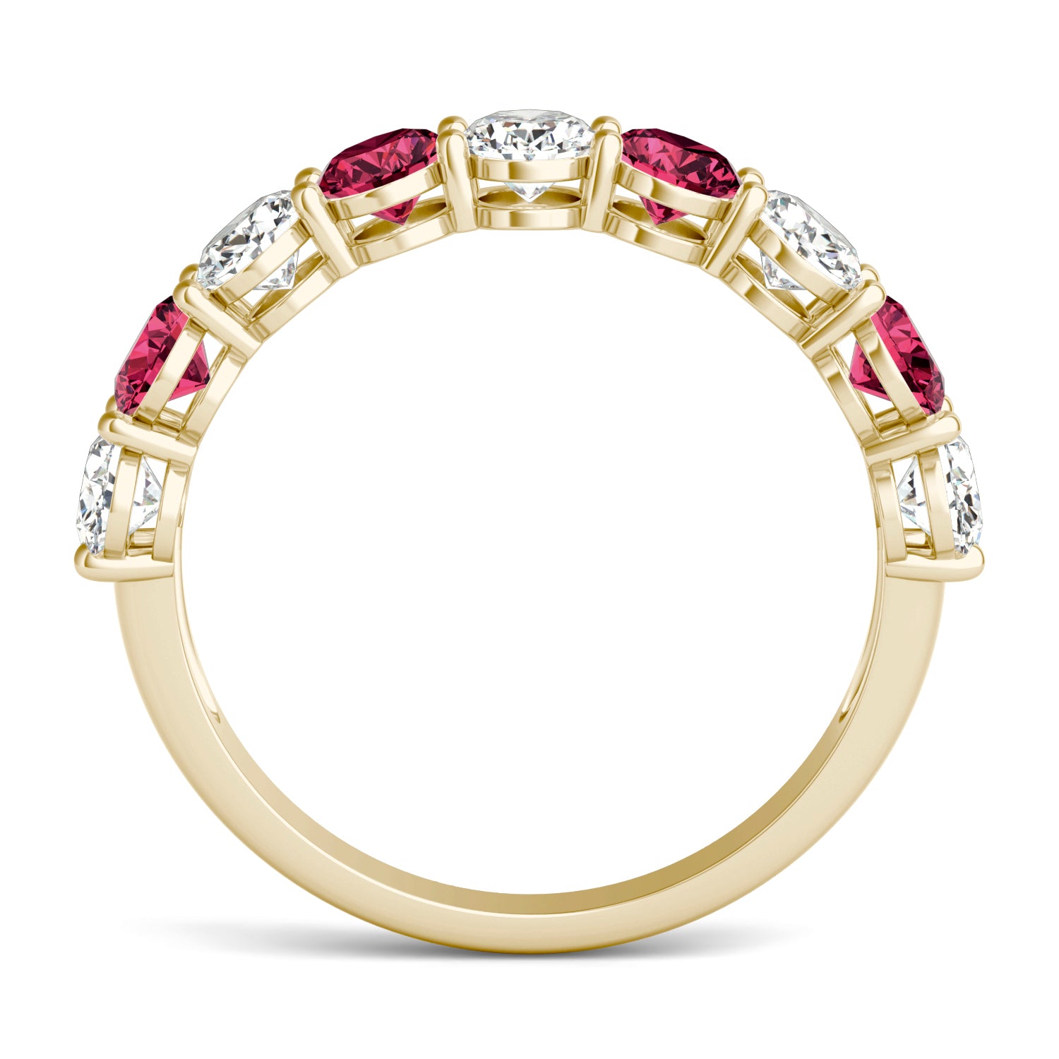 1 CTW Oval Caydia® Lab Grown Diamond Classic Anniversary Ring featuring Created Ruby