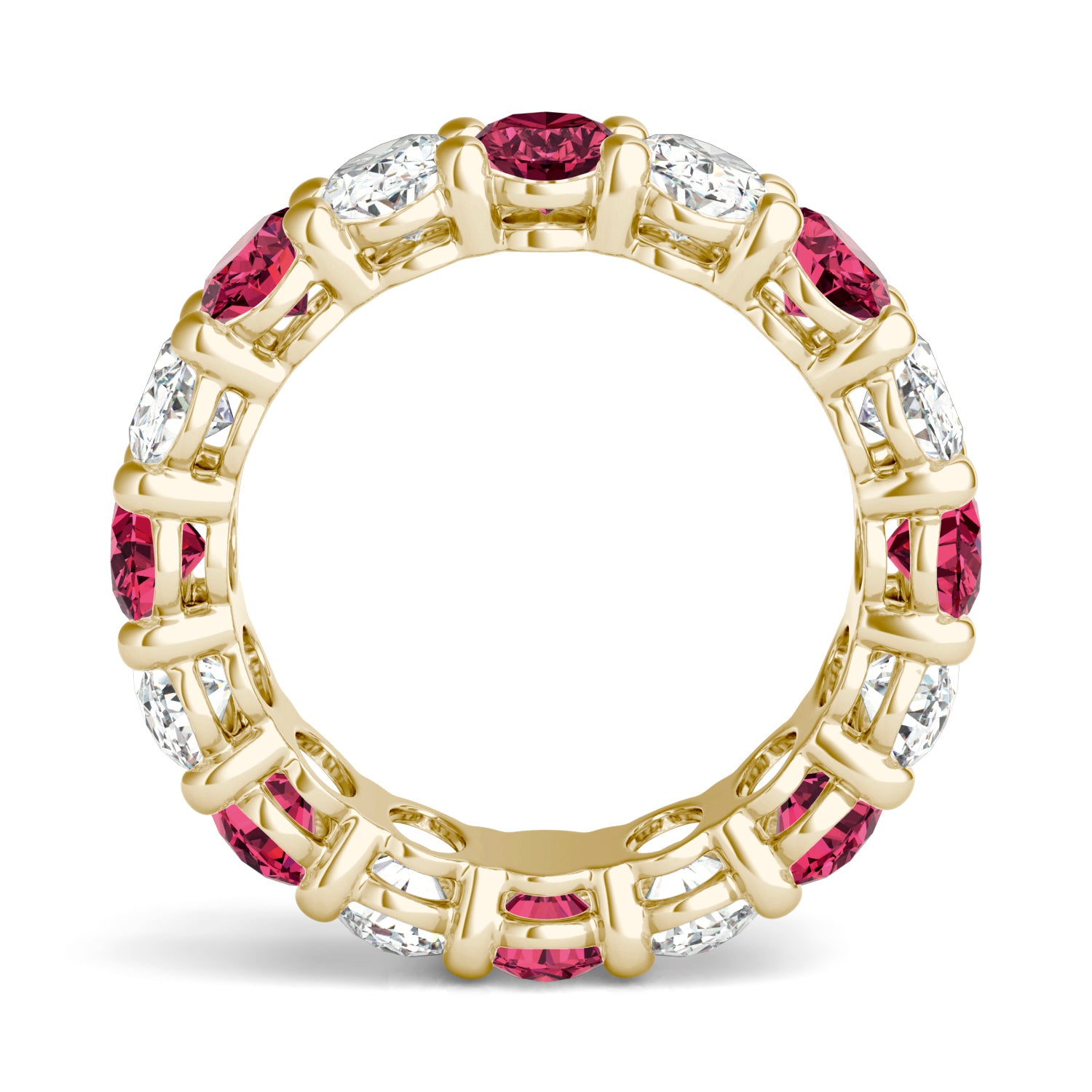 2 2/3 CTW Oval Caydia® Lab Grown Diamond Couture Classic Eternity Ring featuring Created Ruby